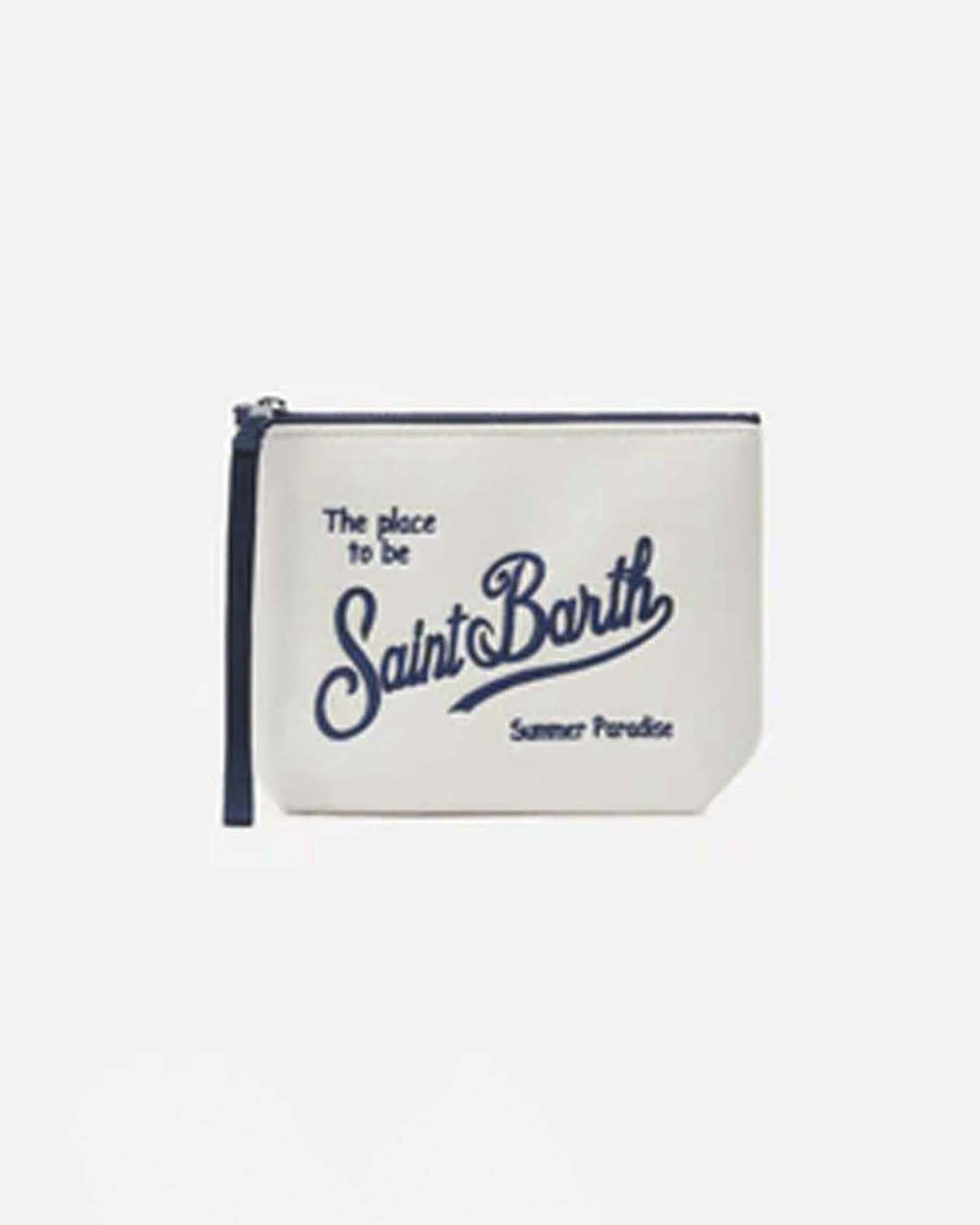Pochette Aline bianca in neoprene effetto piquet