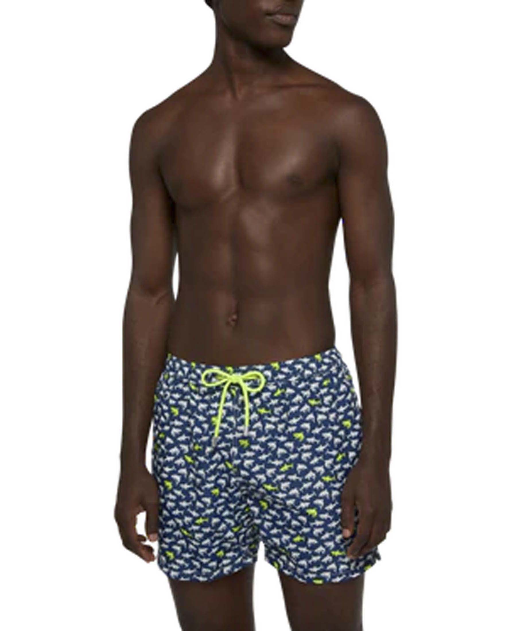 Boxer mare blu con stampa squaletti