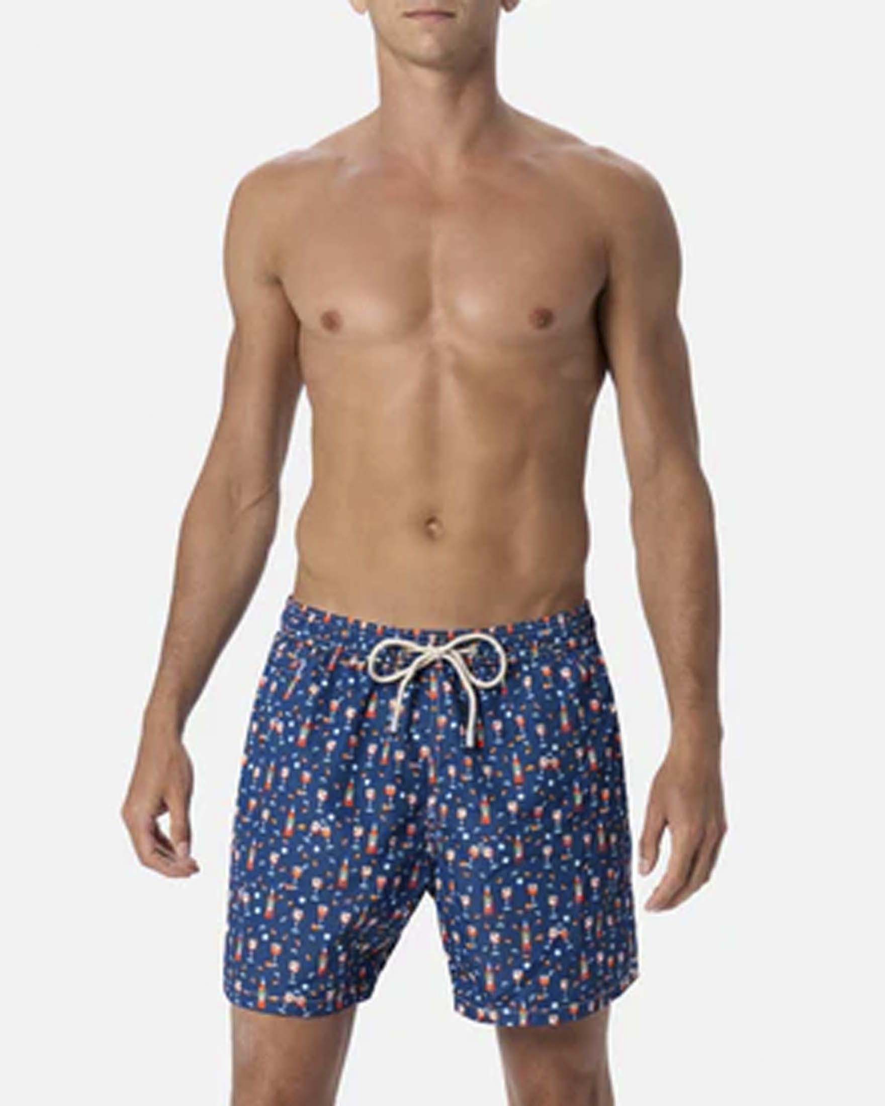 Boxer mare blu con stampa spritz