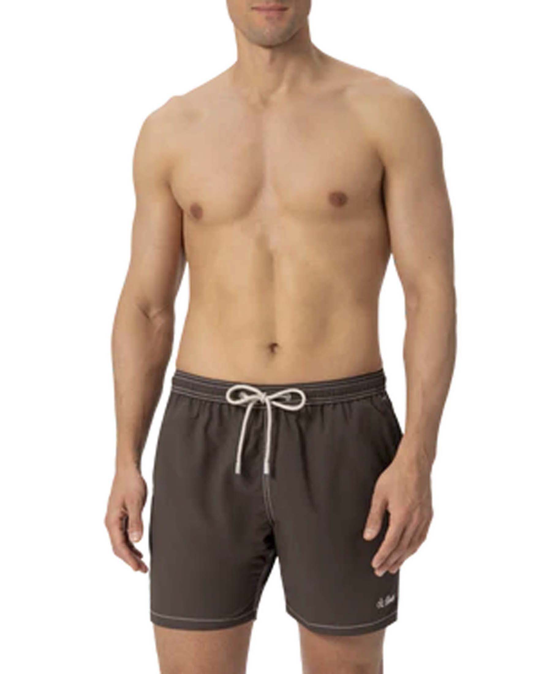 Boxer mare Patmos marrone con cuciture a contrasto
