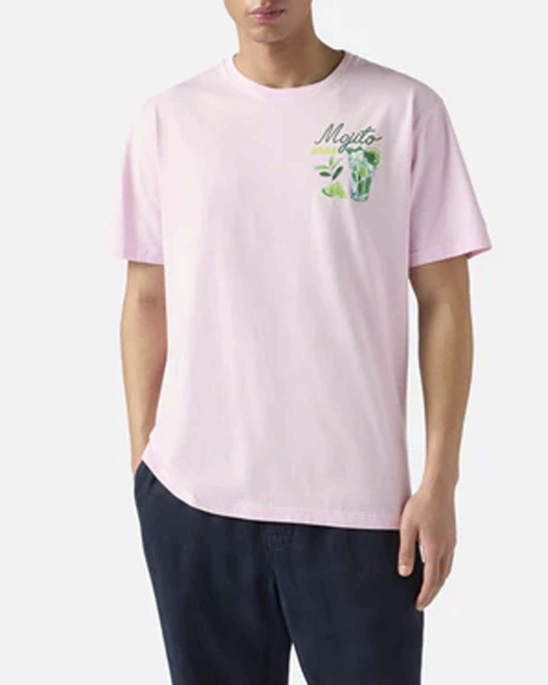 T-shirt rosa mezza manica con maxi stampa Mojito sul retro