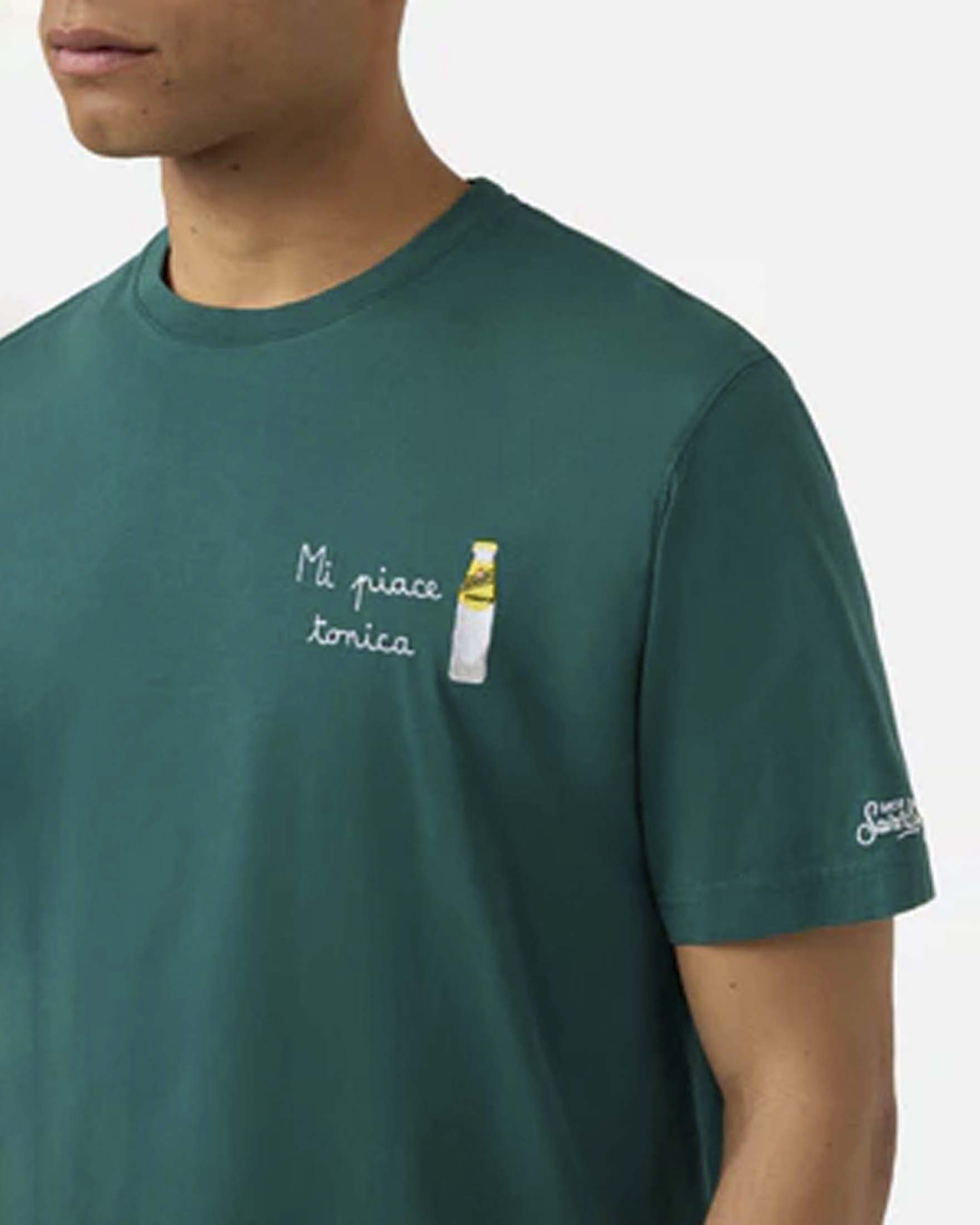 T-shirt MC2 Saint Barth verde mezza manica con ricamo Mi piace Tonica sul petto