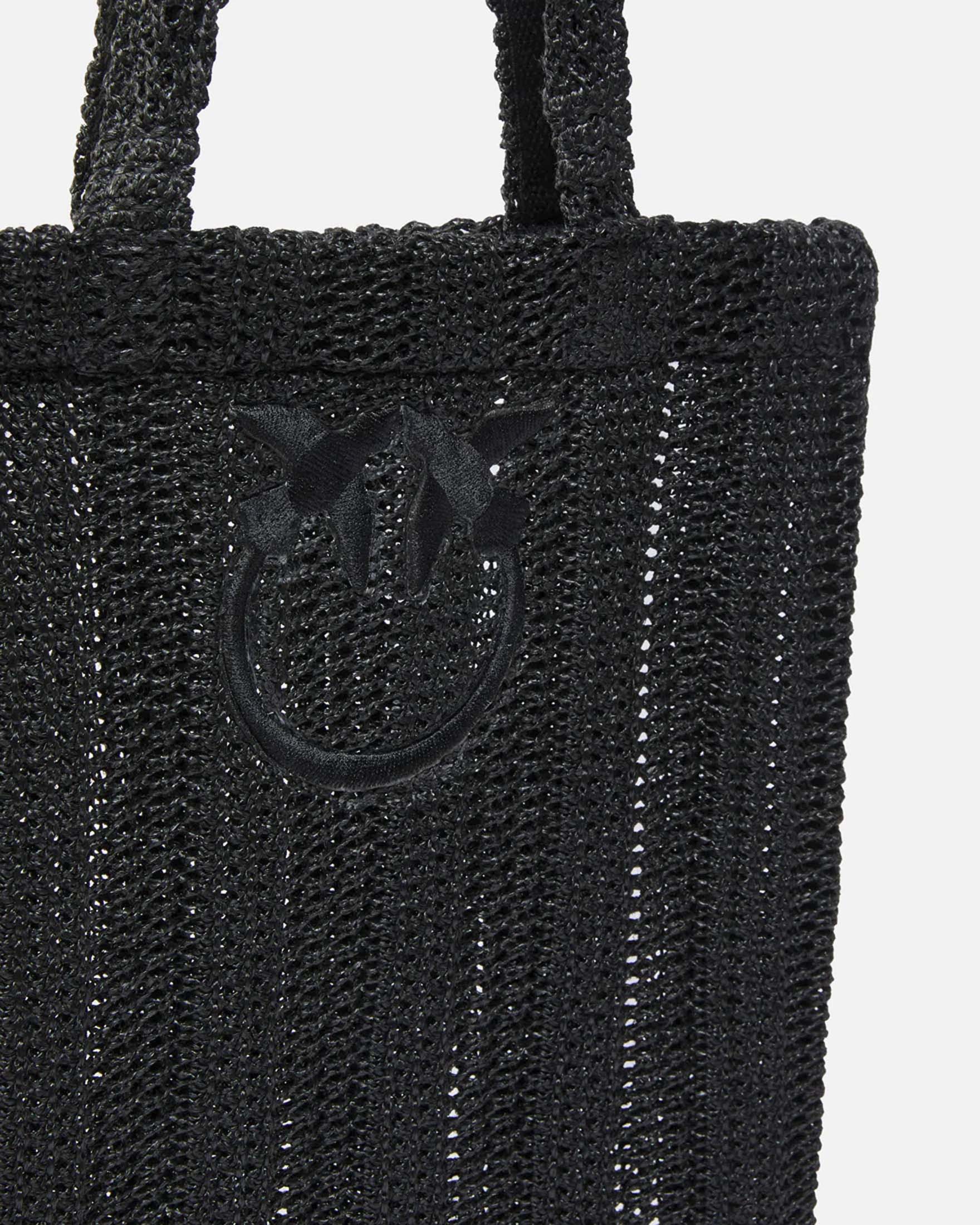  Shopper bag media Easy Tote Bag Pinko nera in rafia image