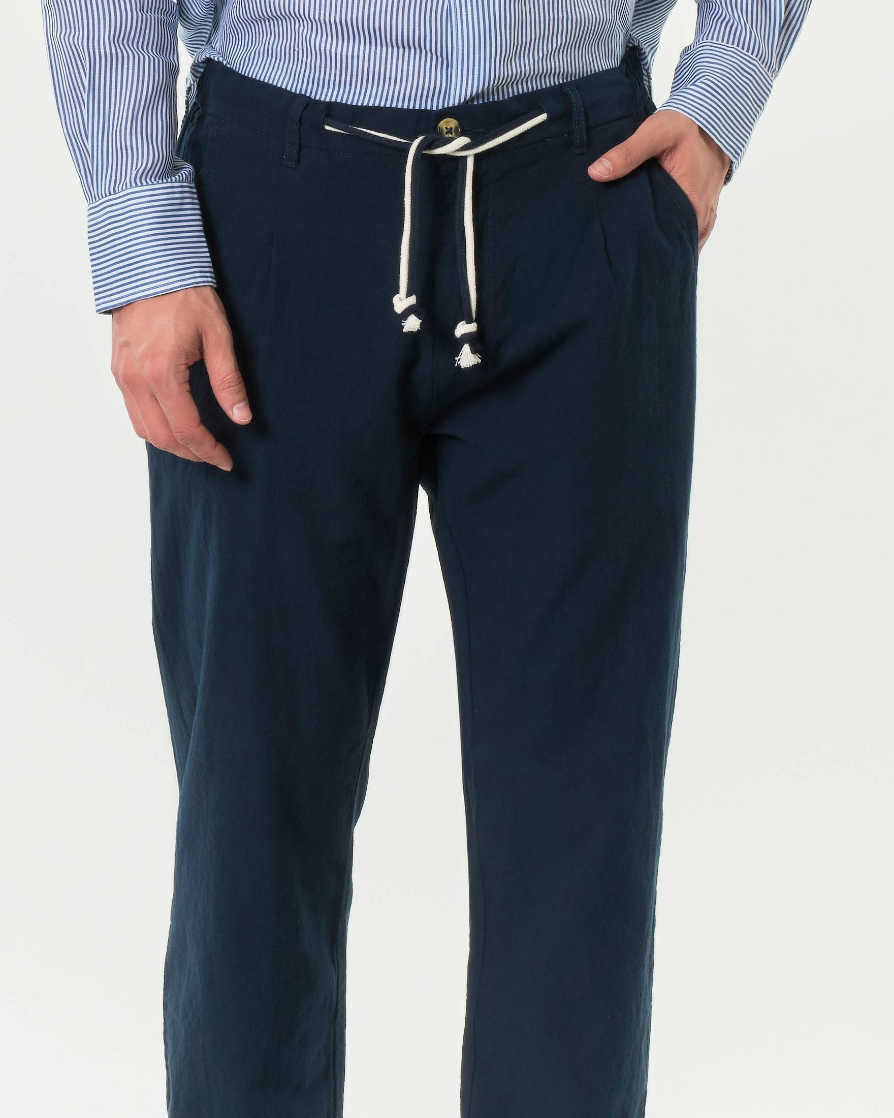 Pantalaccio A.F.F. blu in cotone con coulisse in vita image