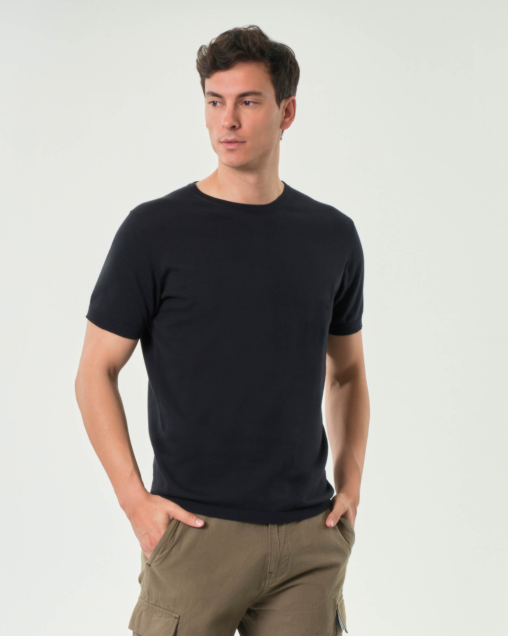T-shirt A.F.F. blu in maglia di cotone leggera