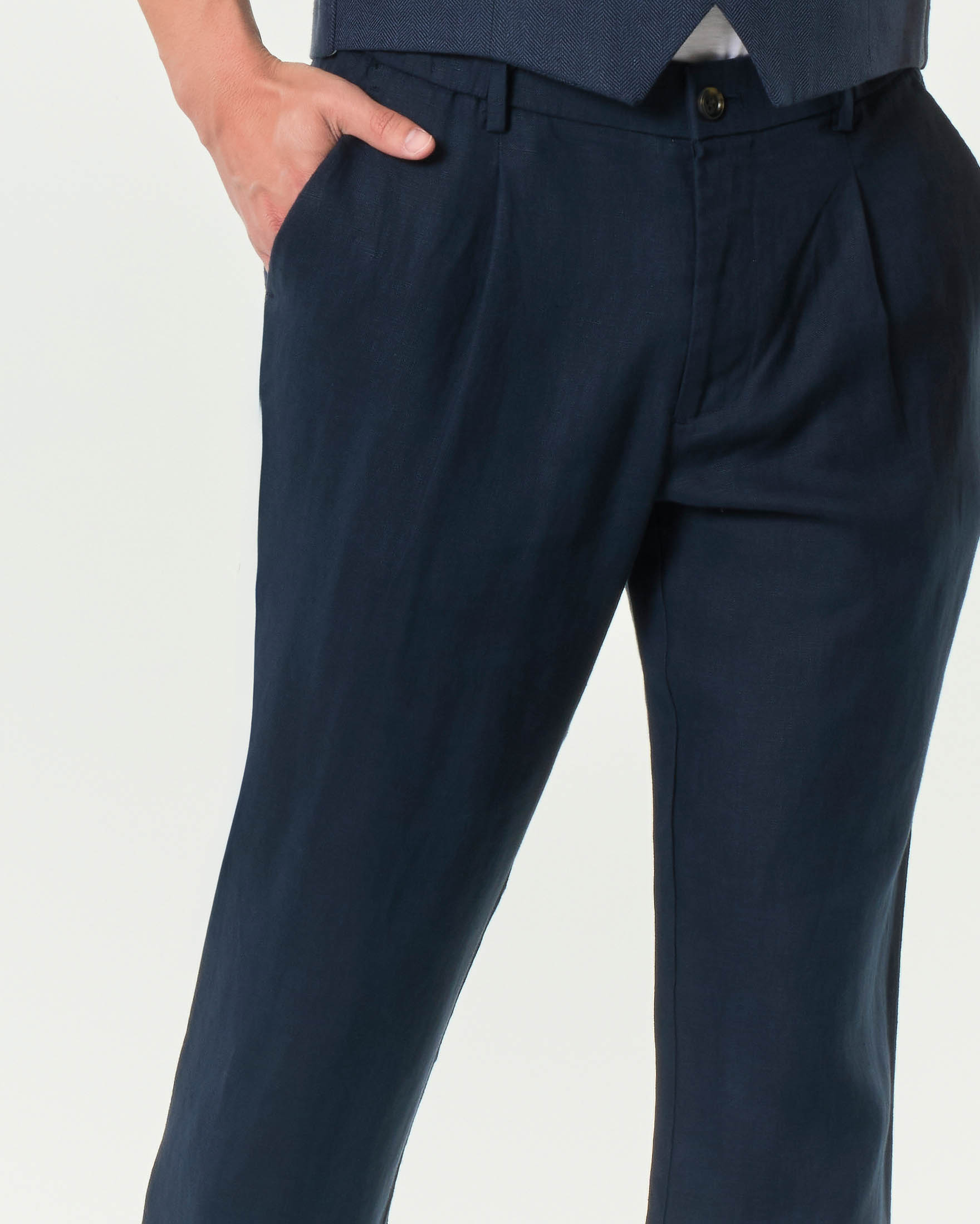 Pantalaccio Alley Docks in puro lino blu image