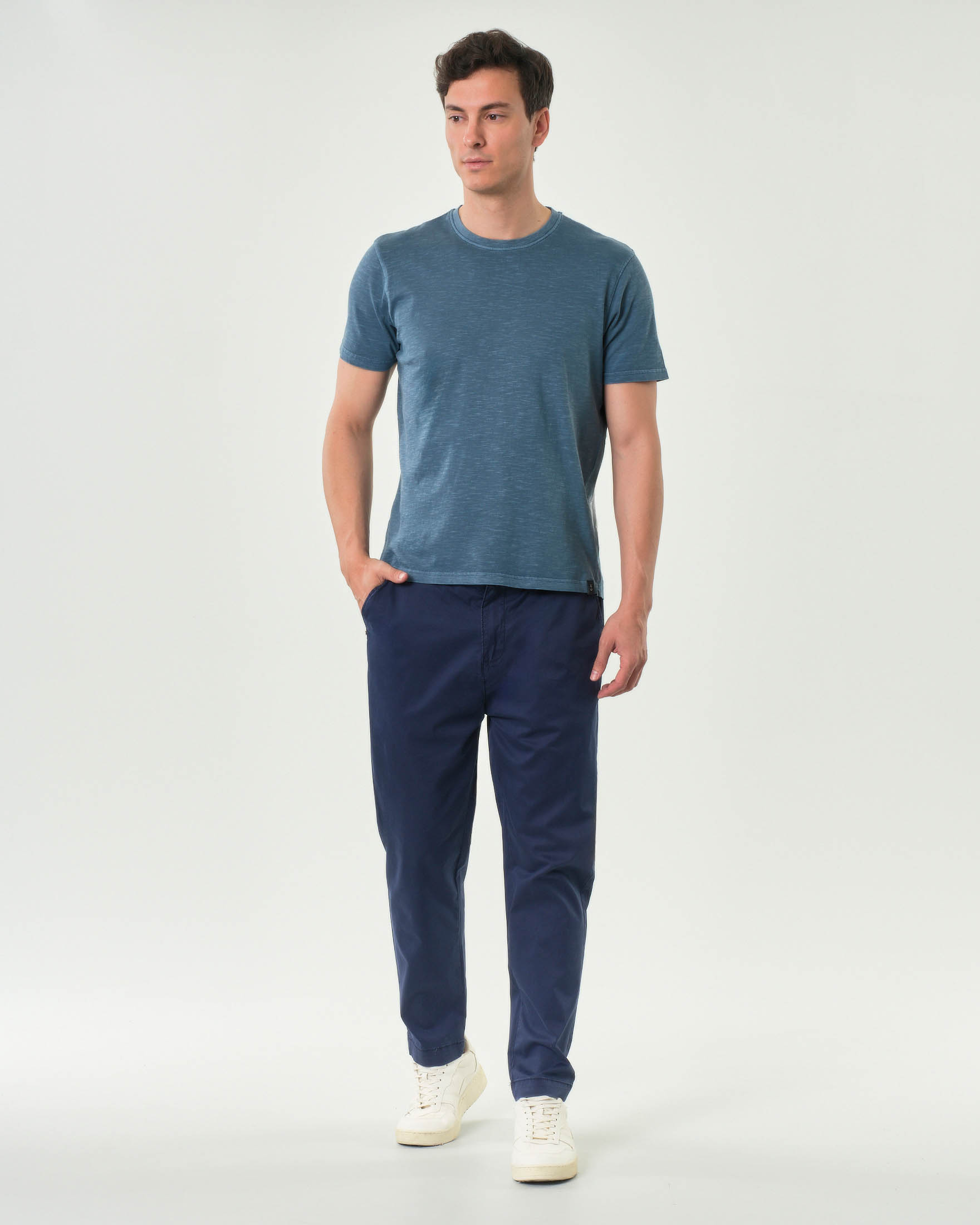 Pantalaccio blu Impure in gabardina di cotone stretch