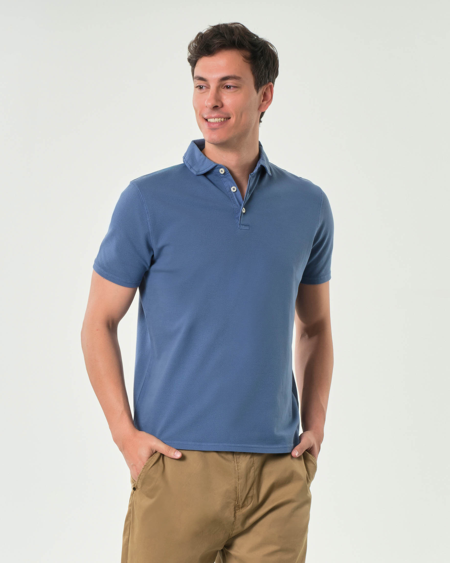 Polo mezza manica Impure avio in micro piquet di cotone stretch
