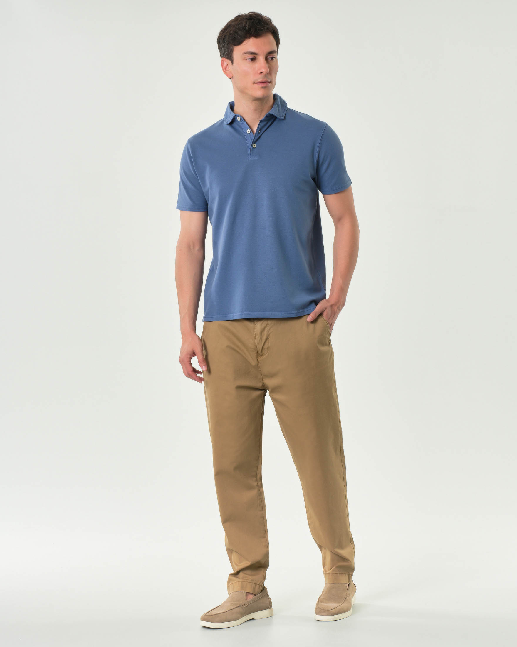 Polo mezza manica Impure avio in micro piquet di cotone stretch image
