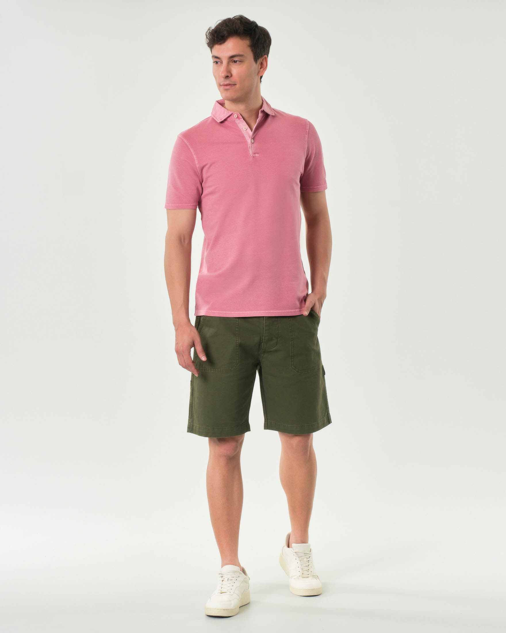 Polo mezza manica Impure fucsia in micro piquet di cotone stretch image