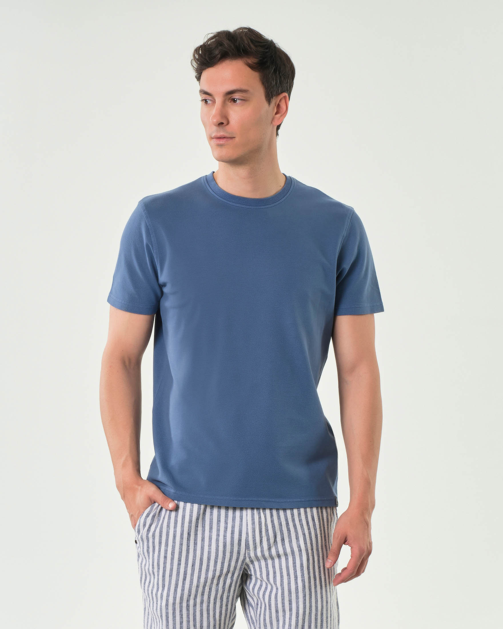 T-shirt mezza manica Impure avio in micro piquet di cotone stretch