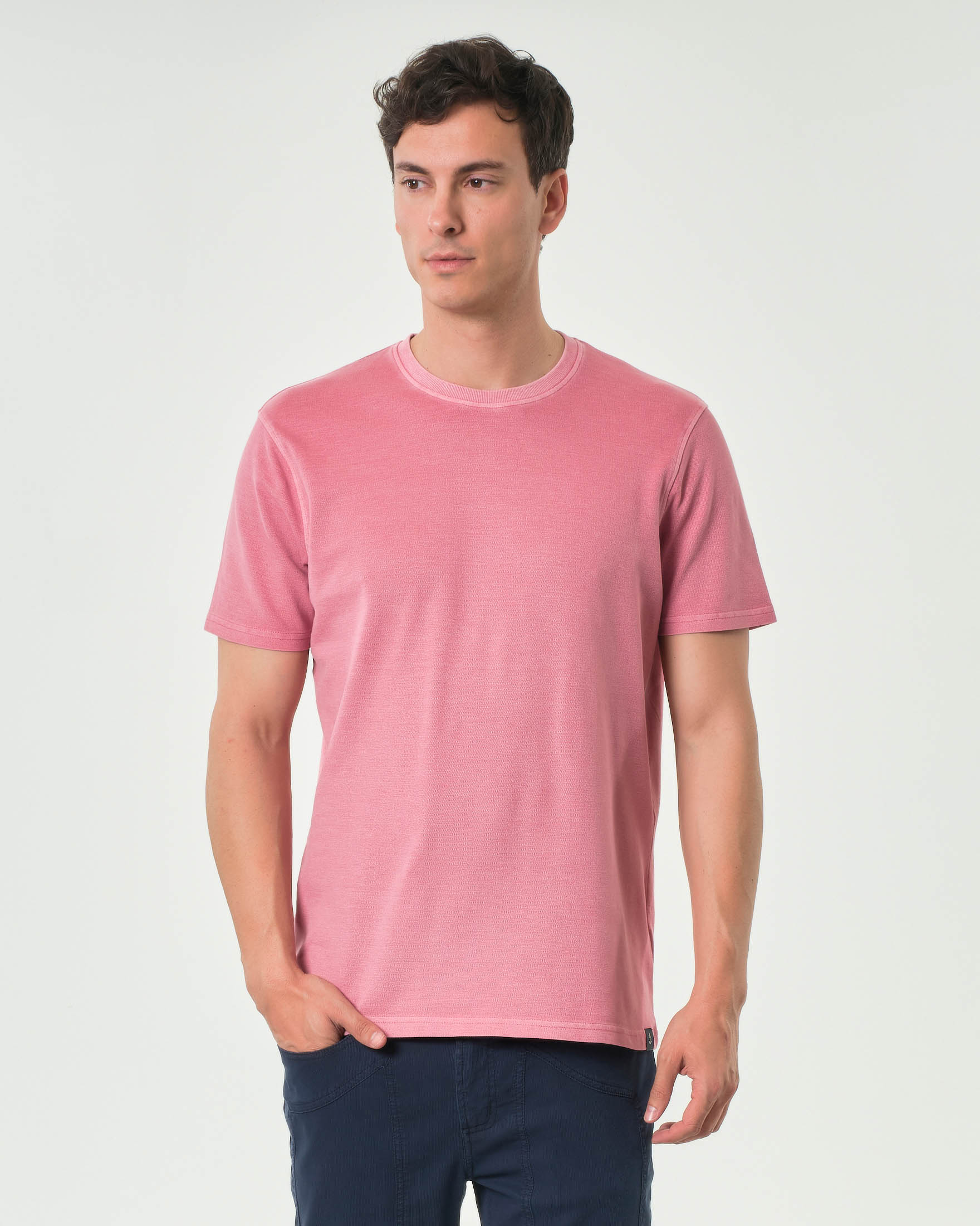 T-shirt mezza manica Impure fucsia in micro piquet di cotone stretch