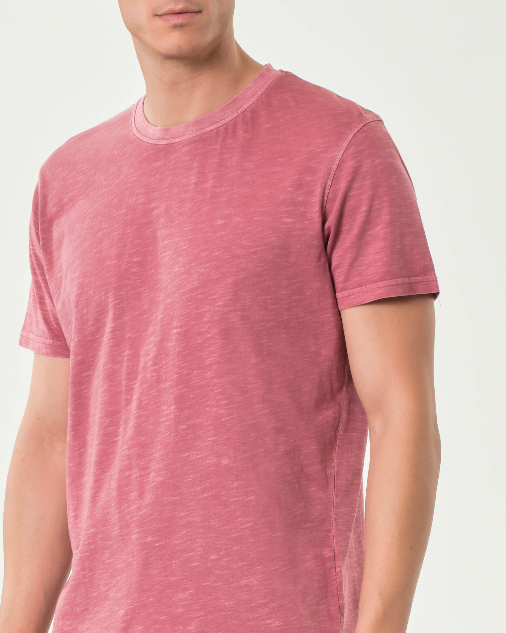 T-shirt mezza manica Impure rosa antico in cotone fiammato image