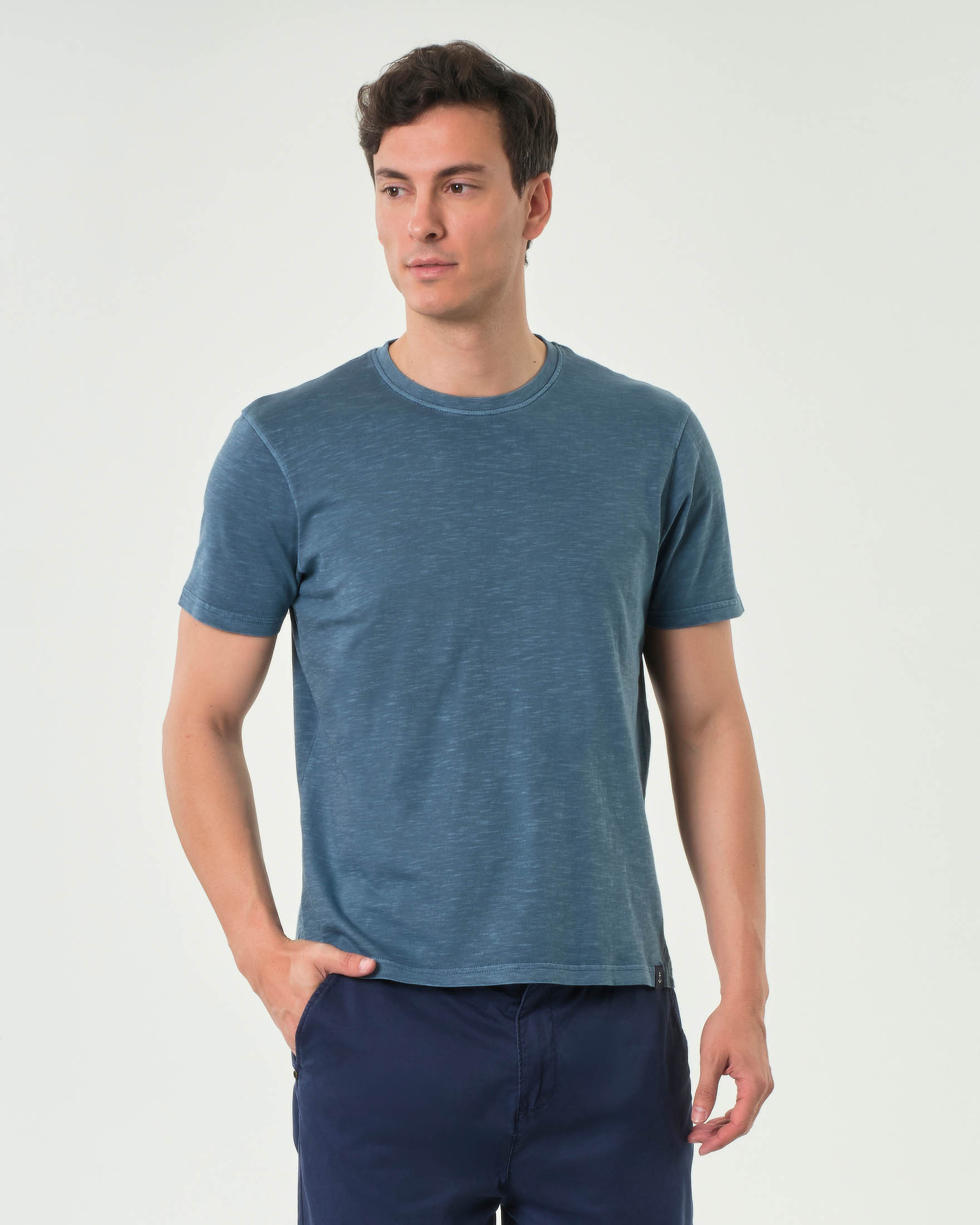 T-shirt mezza manica Impure avio in cotone fiammato