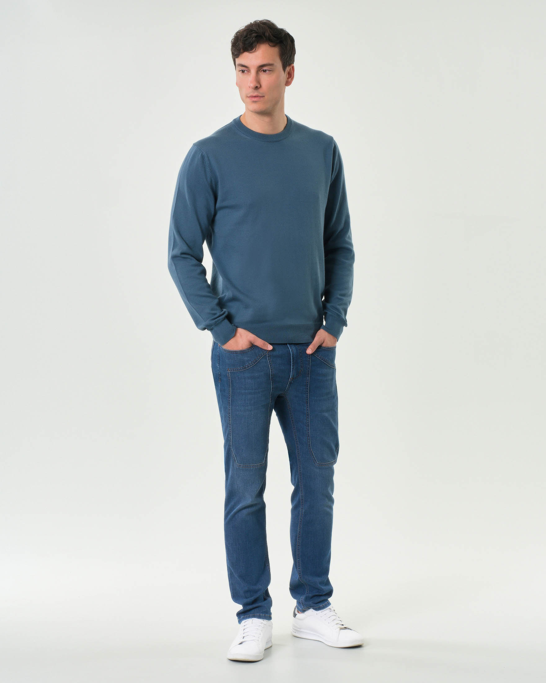 Jeans Jeckerson PA100 skinny-fit lavaggio medio stone washed con toppa