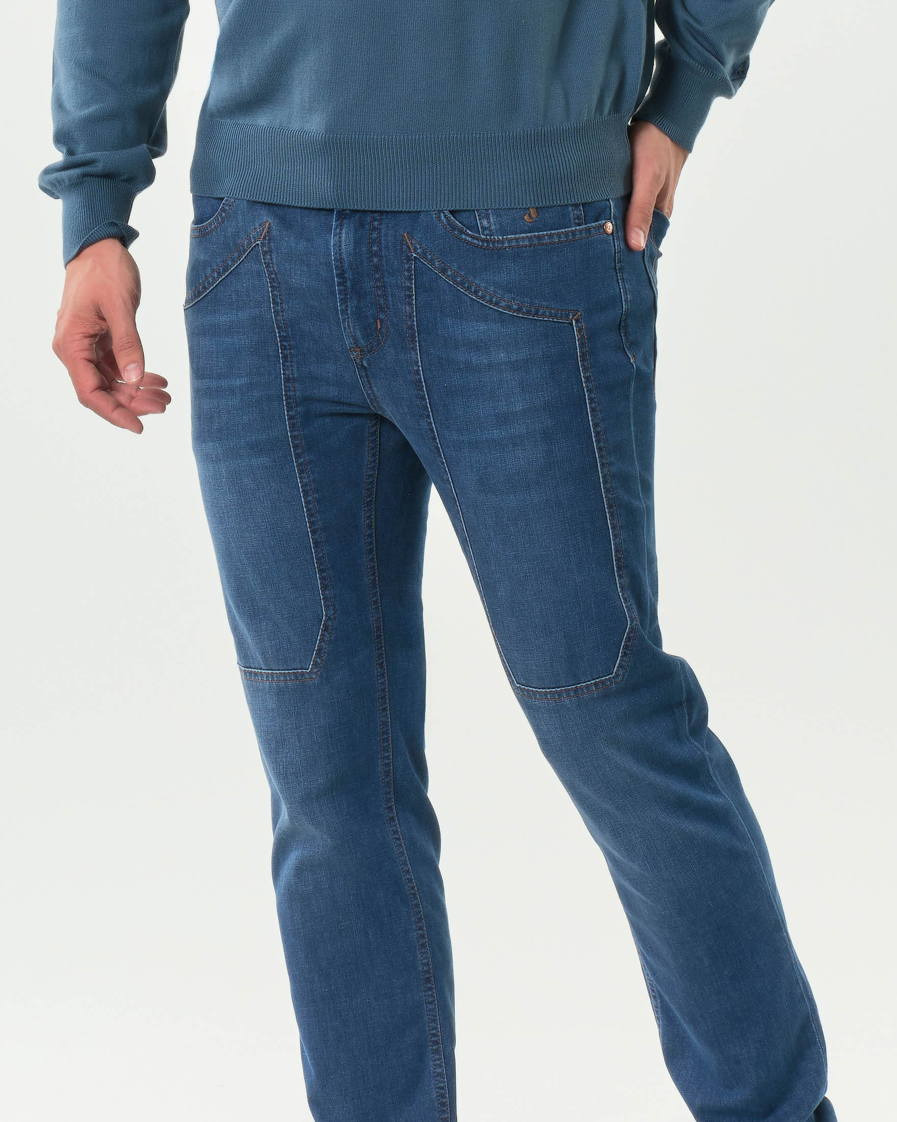 Jeans Jeckerson PA100 skinny-fit lavaggio medio stone washed con toppa image