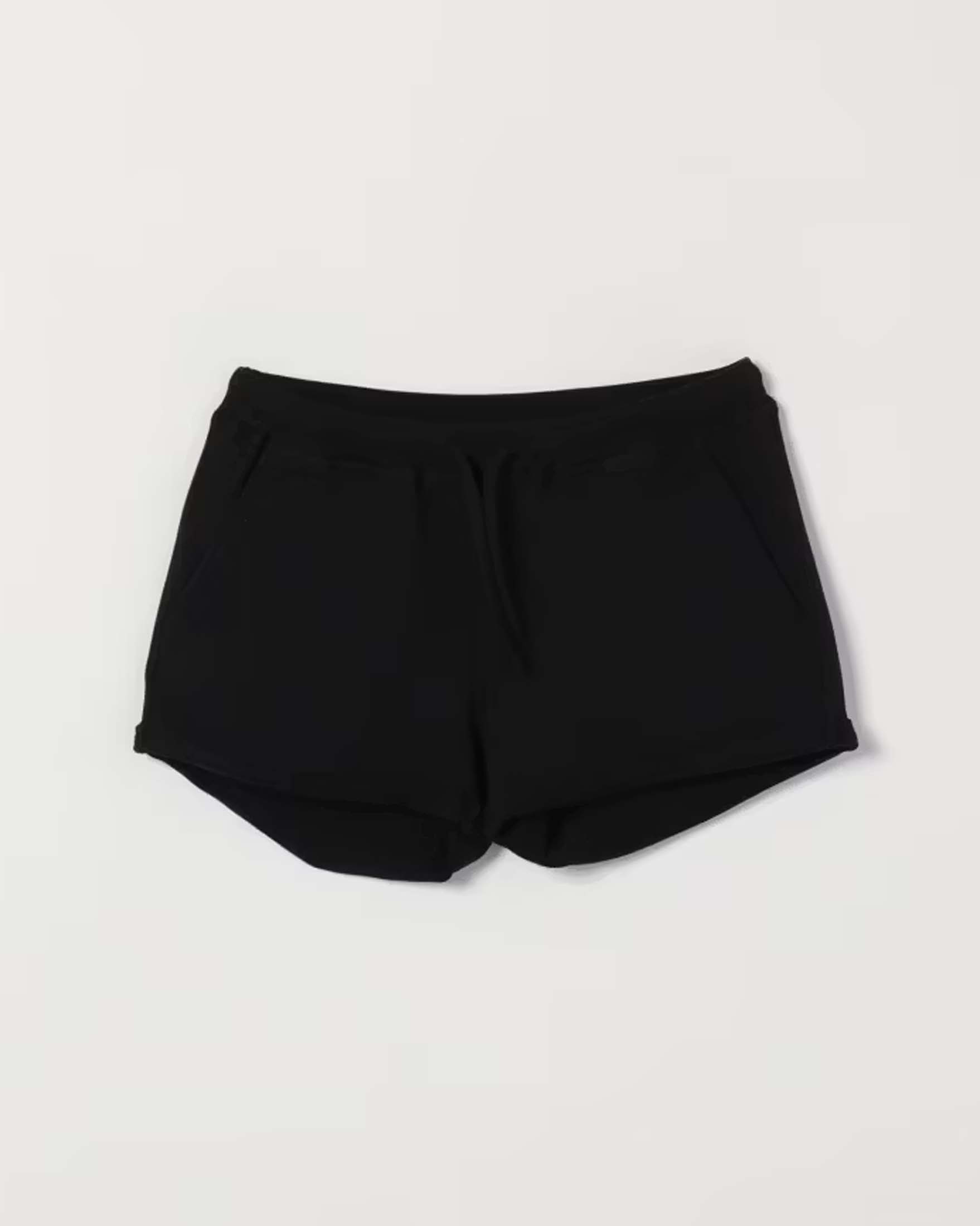 Short nero Dsquared2 in felpa di cotone con scritta logo bianca sul retro