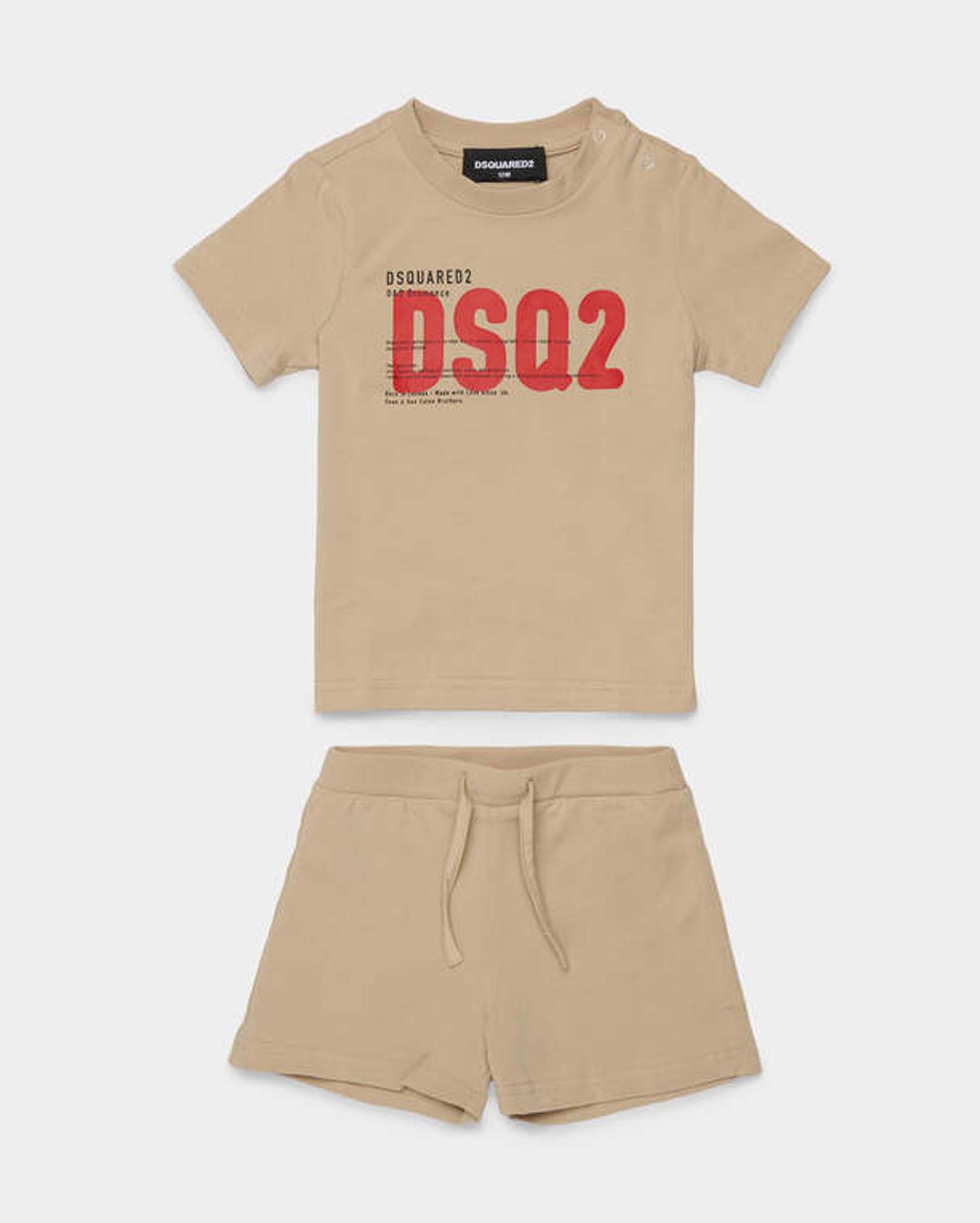 Completo corto Dsquared2 beige in puro cotone
