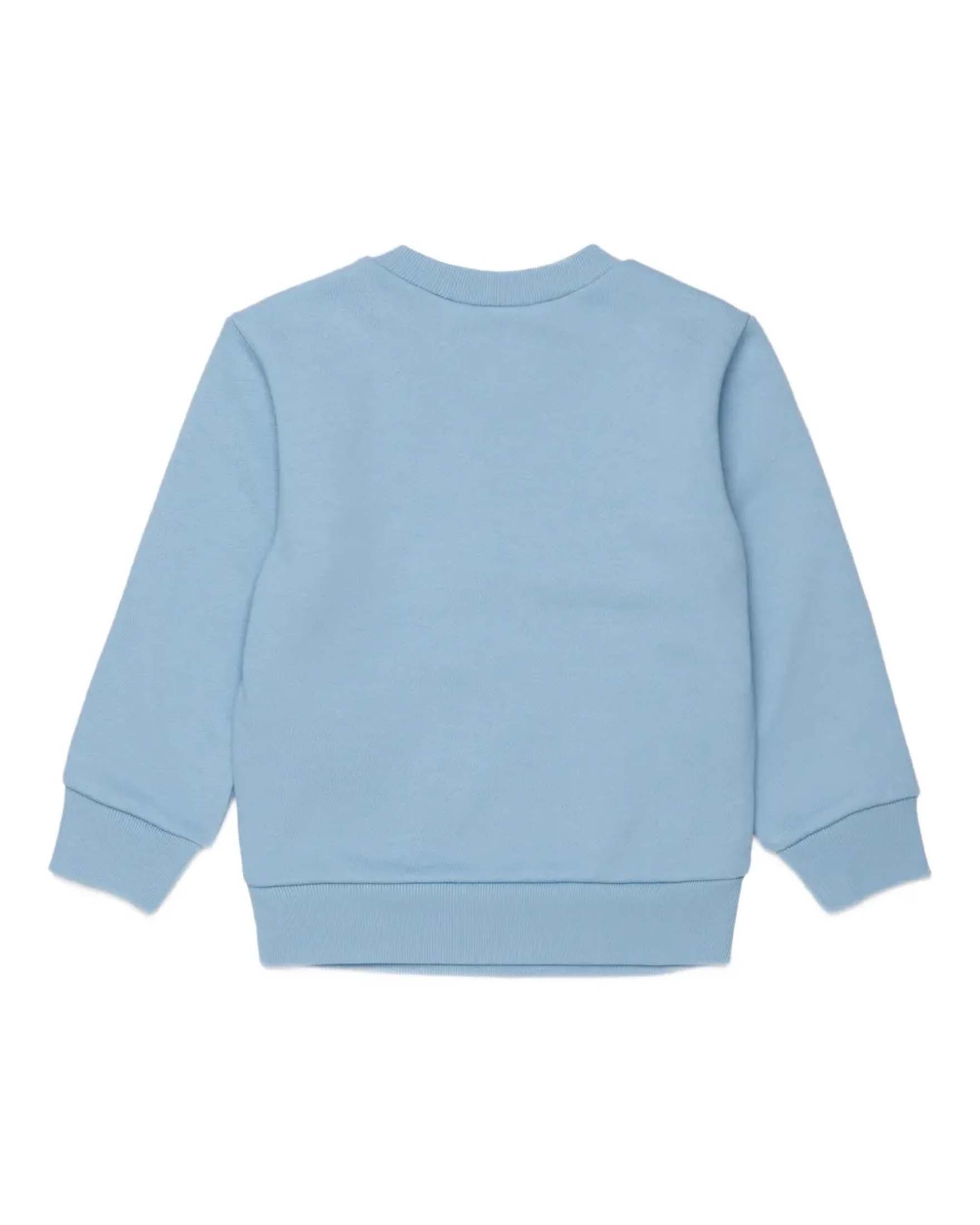Felpa Dsquared2 azzurra in puro cotone con mini logo bianco image