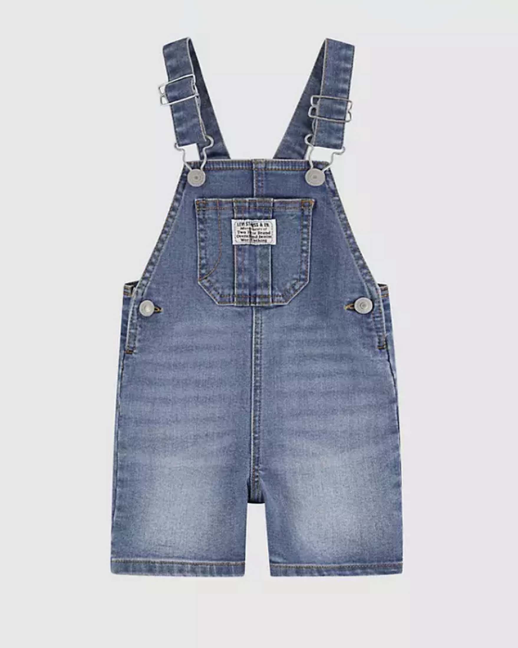 Salopette Levi's in denim di cotone a lavaggio medio stone washed