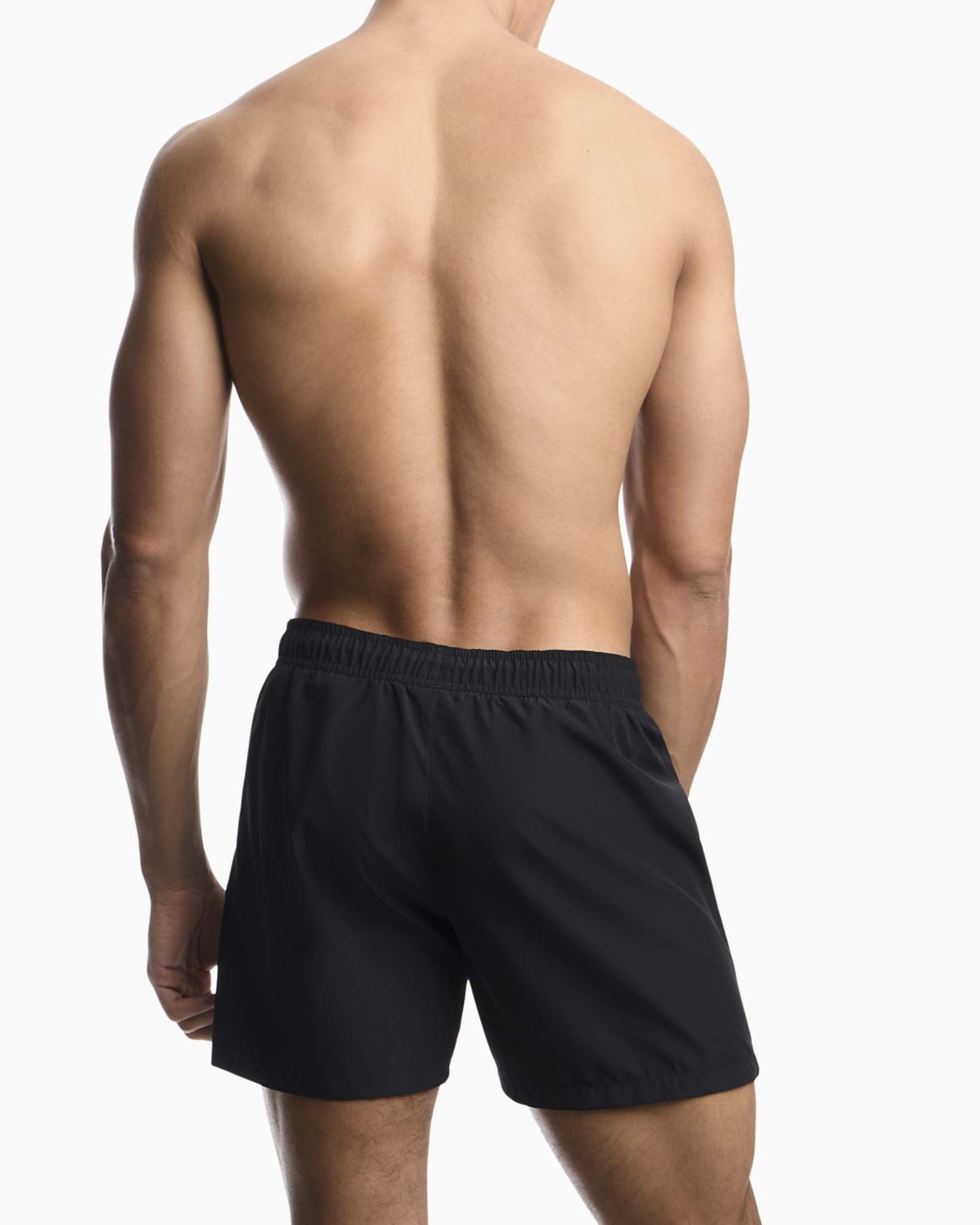 Boxer mare Emporio Armani nero con bande porta logo e tasche a zip image