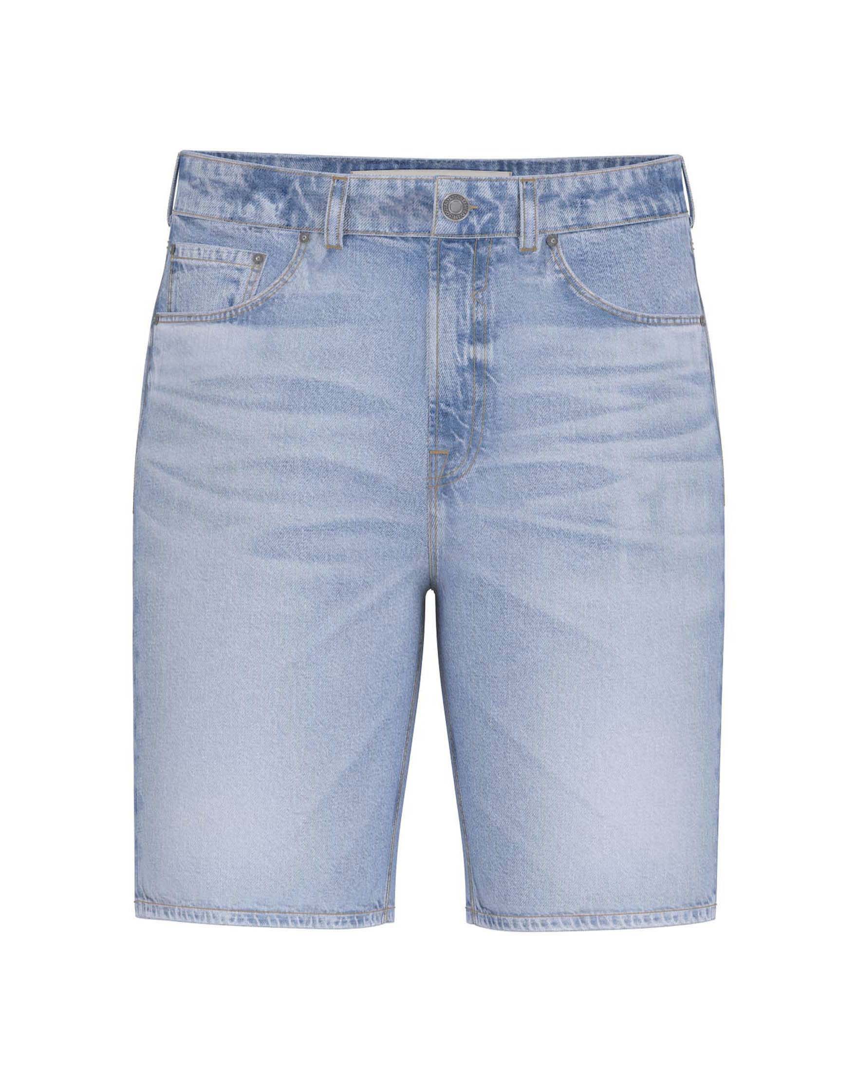 Bermuda jeans lavaggio chiaro bleached in cotone stretch