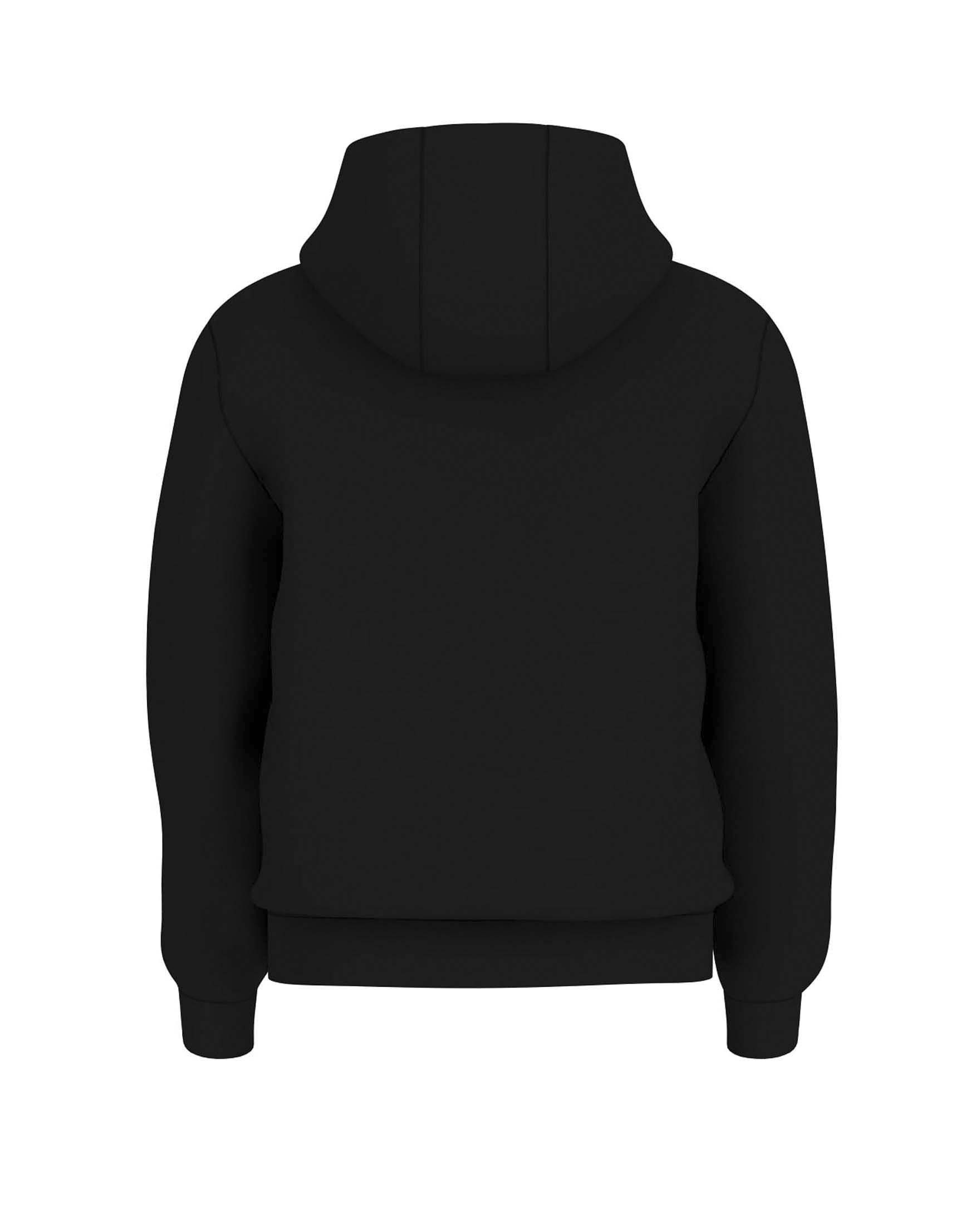 Felpa Guess nera con cappuccio e zip in misto cotone image