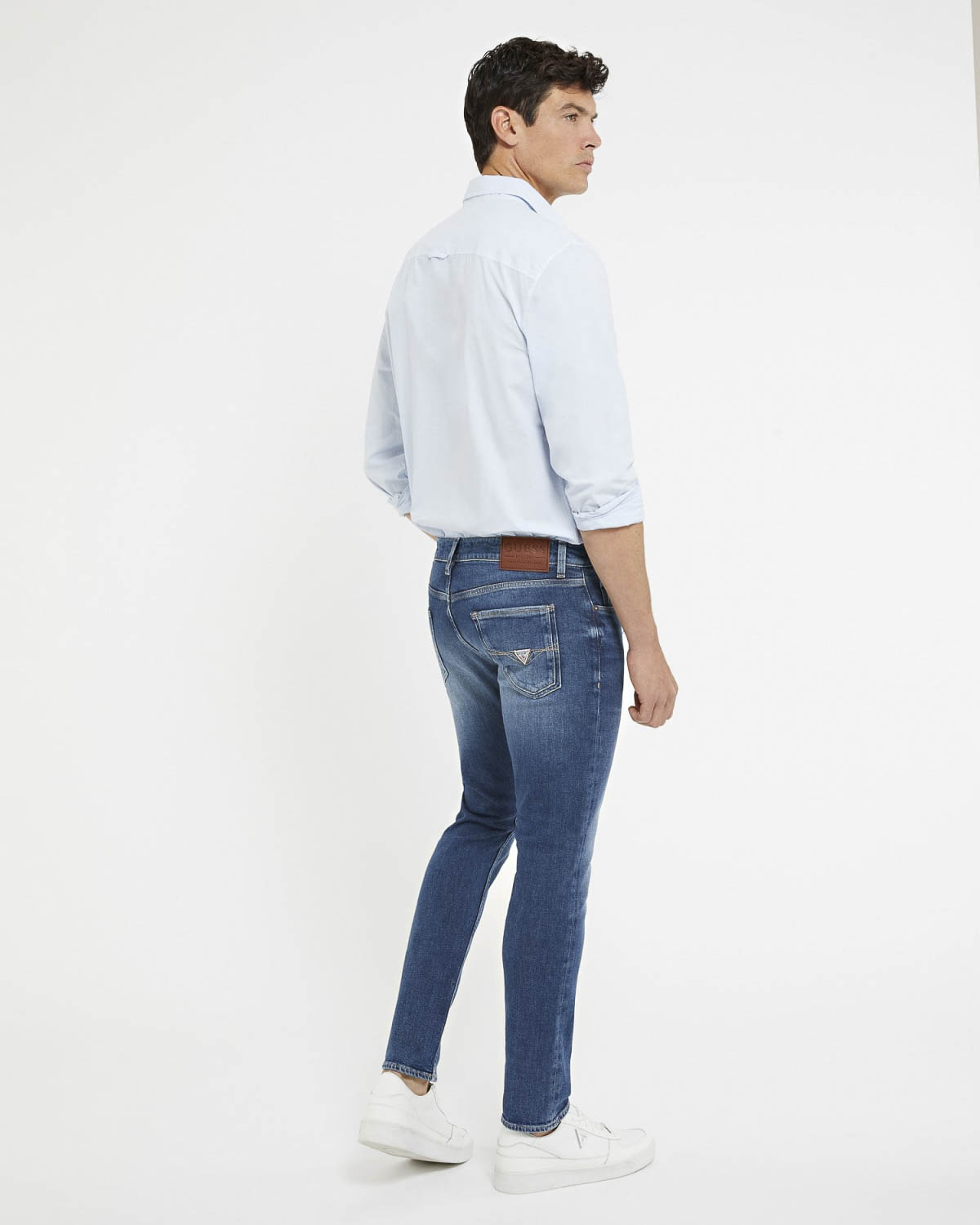 Jeans slim Guess blu lavaggio medio in cotone stretch image