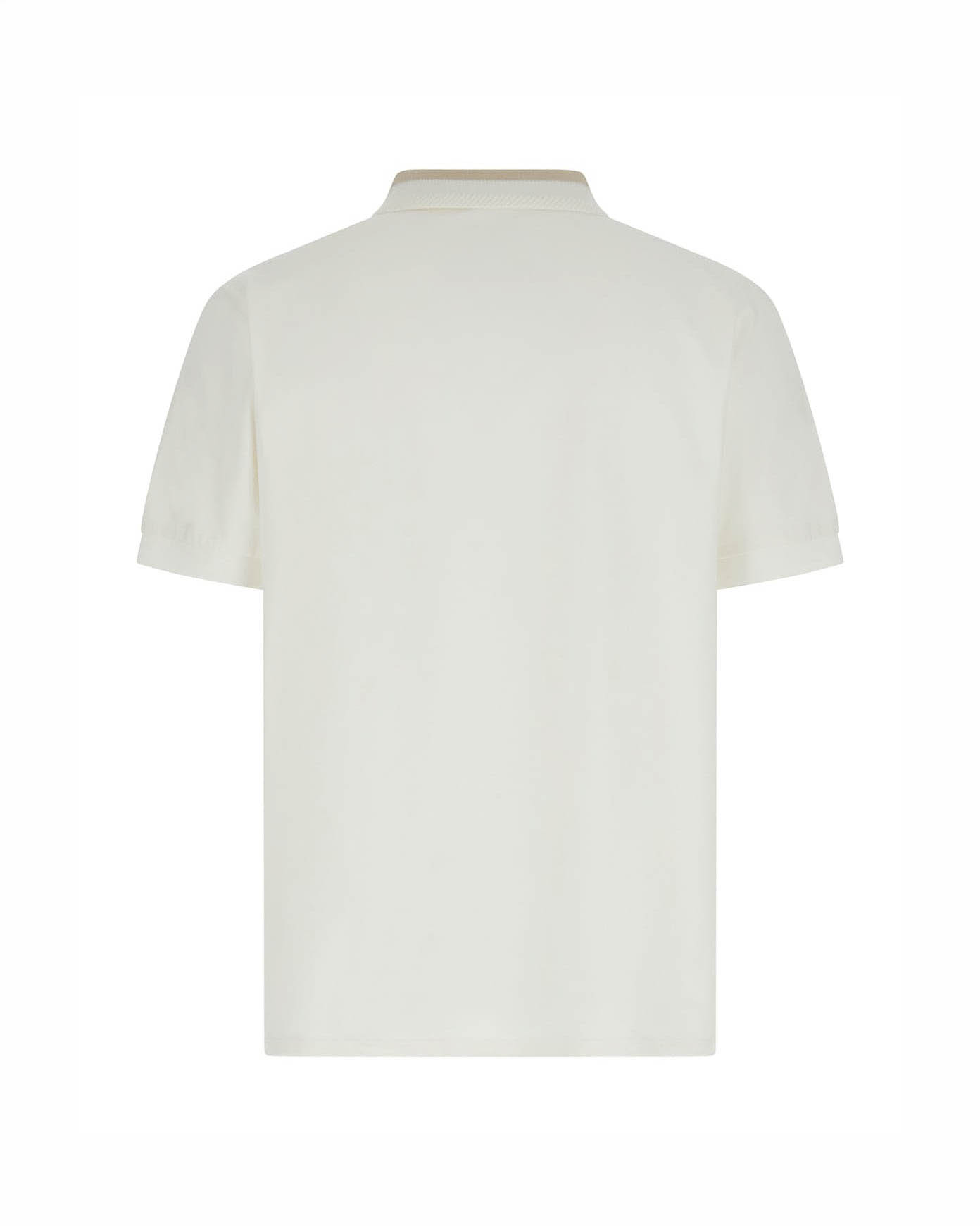 Polo Guess panna in misto cotone stretch con bordino e logo ricamato sul colletto image