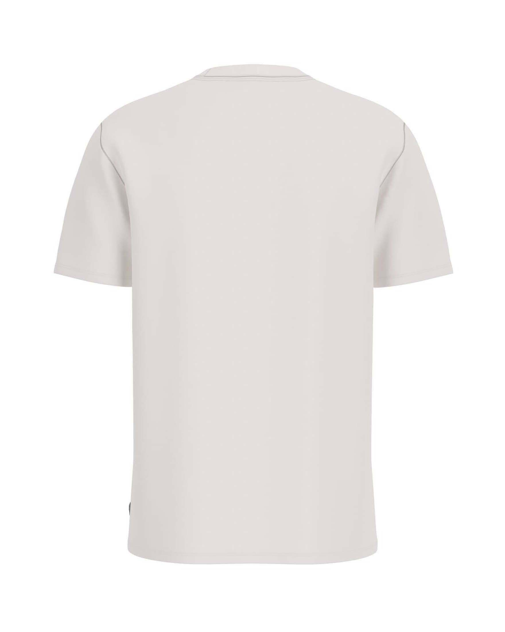 T-shirt mezza manica Guess panna in cotone con stampa logo a triangolo image