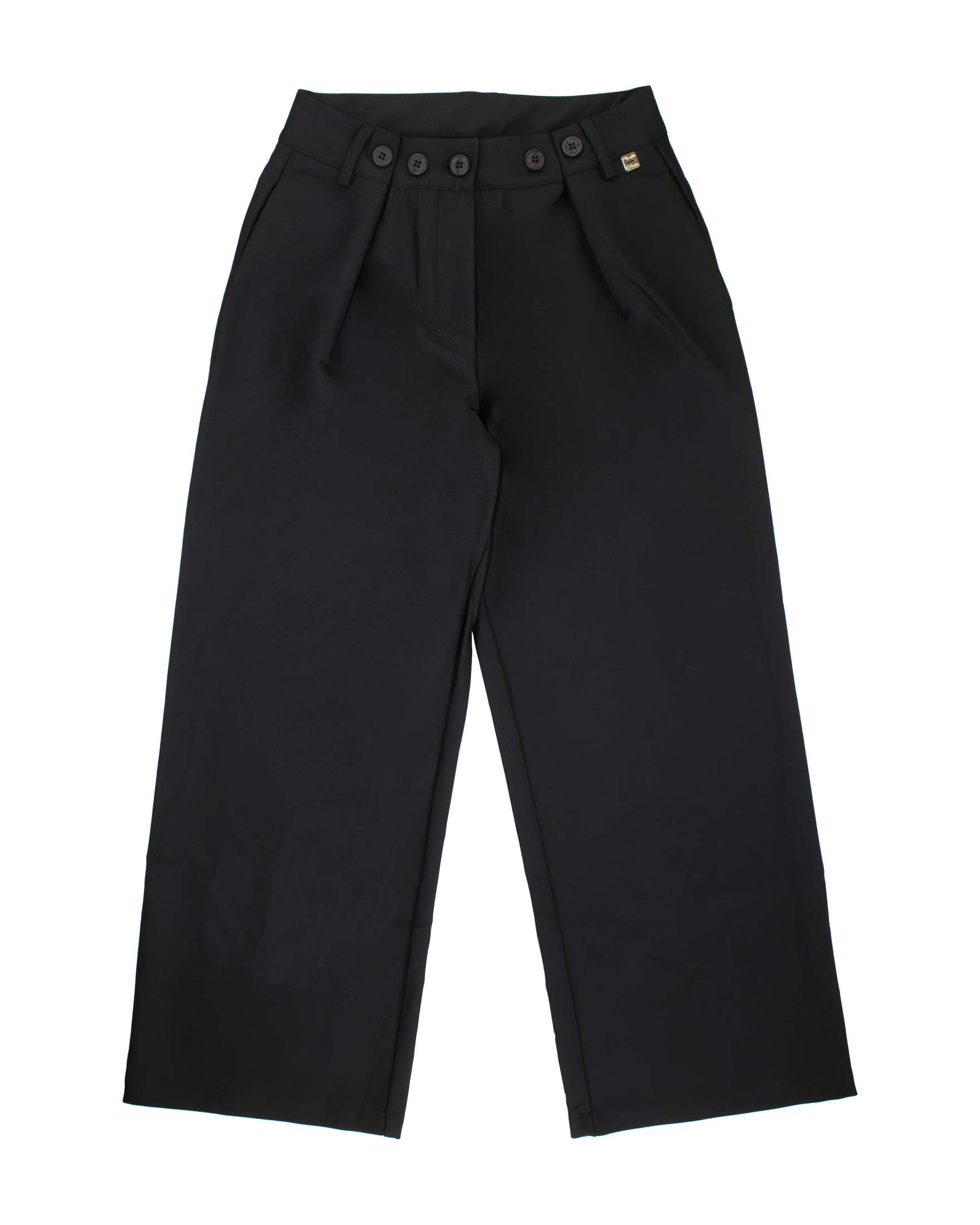 Pantalone palazzo nero Manila Grace con bottoni a vista