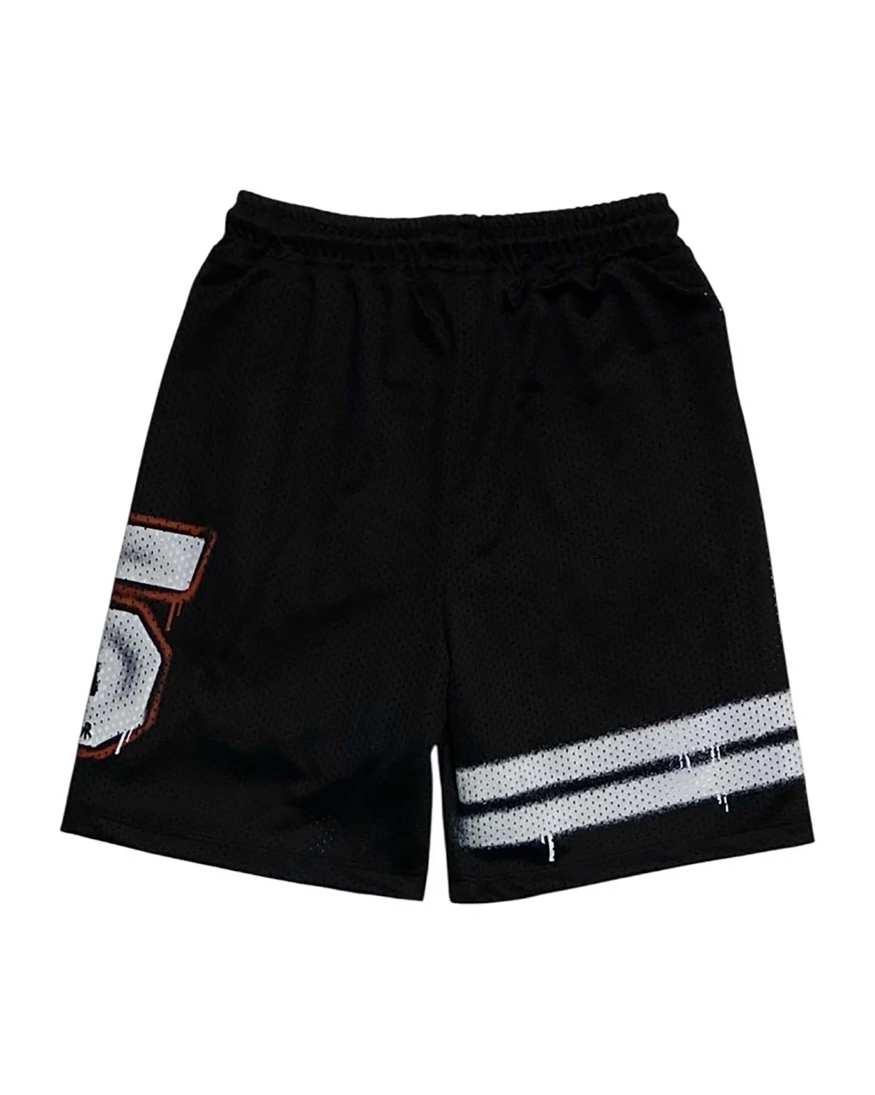 Bermuda nero Disclaimer in mesh modello basket image