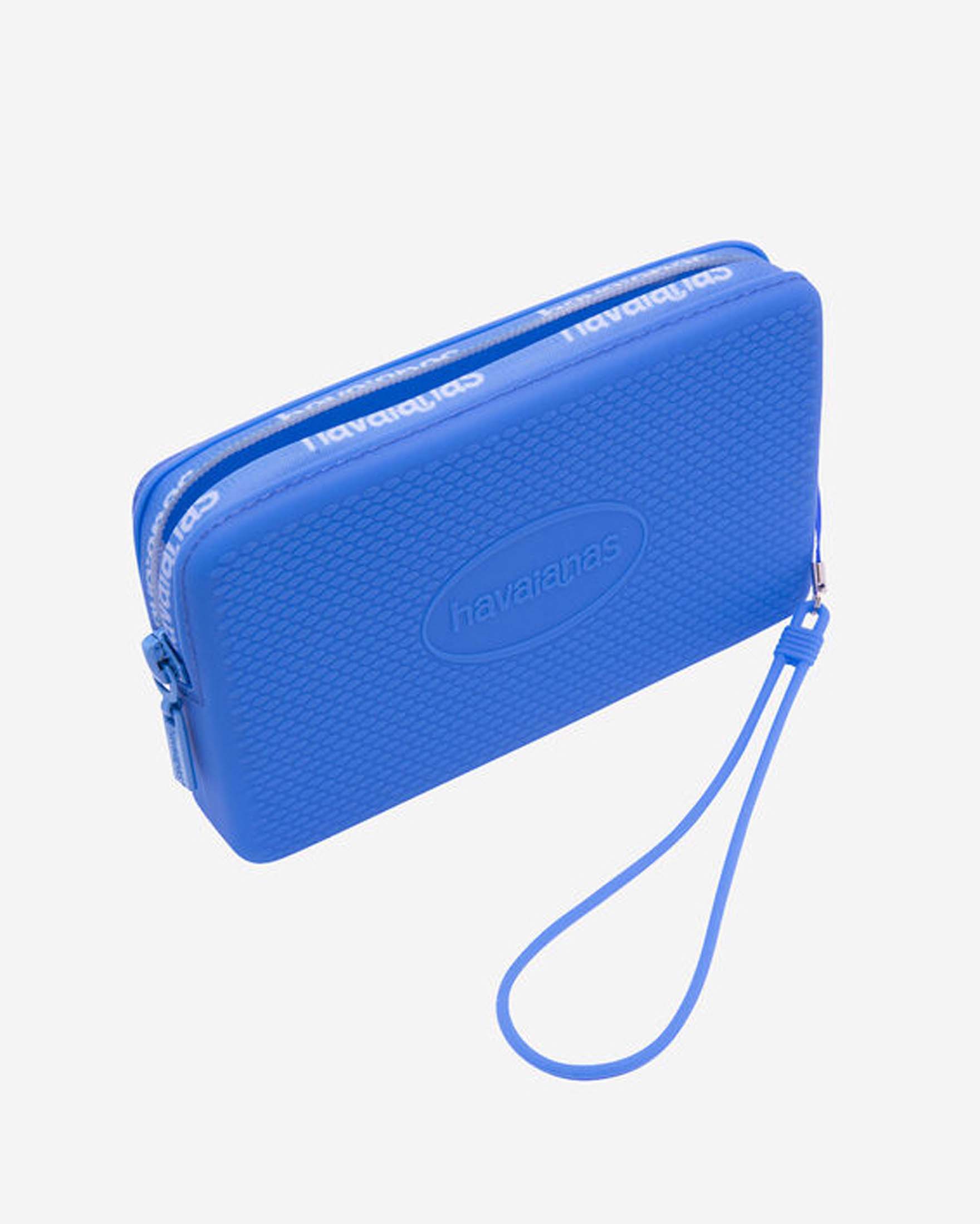 Mini Bag Logo Havaianas celeste in silicone con chiusura zip e passamano abbinato image