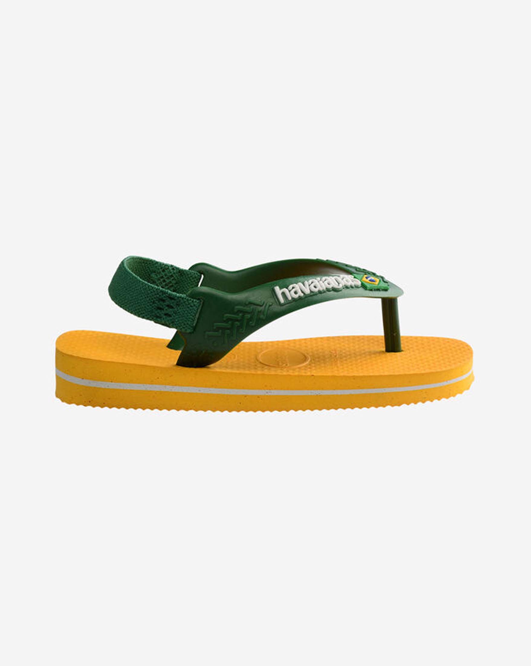 Havaianas Baby Brasil Logo gialla con fascetta verde