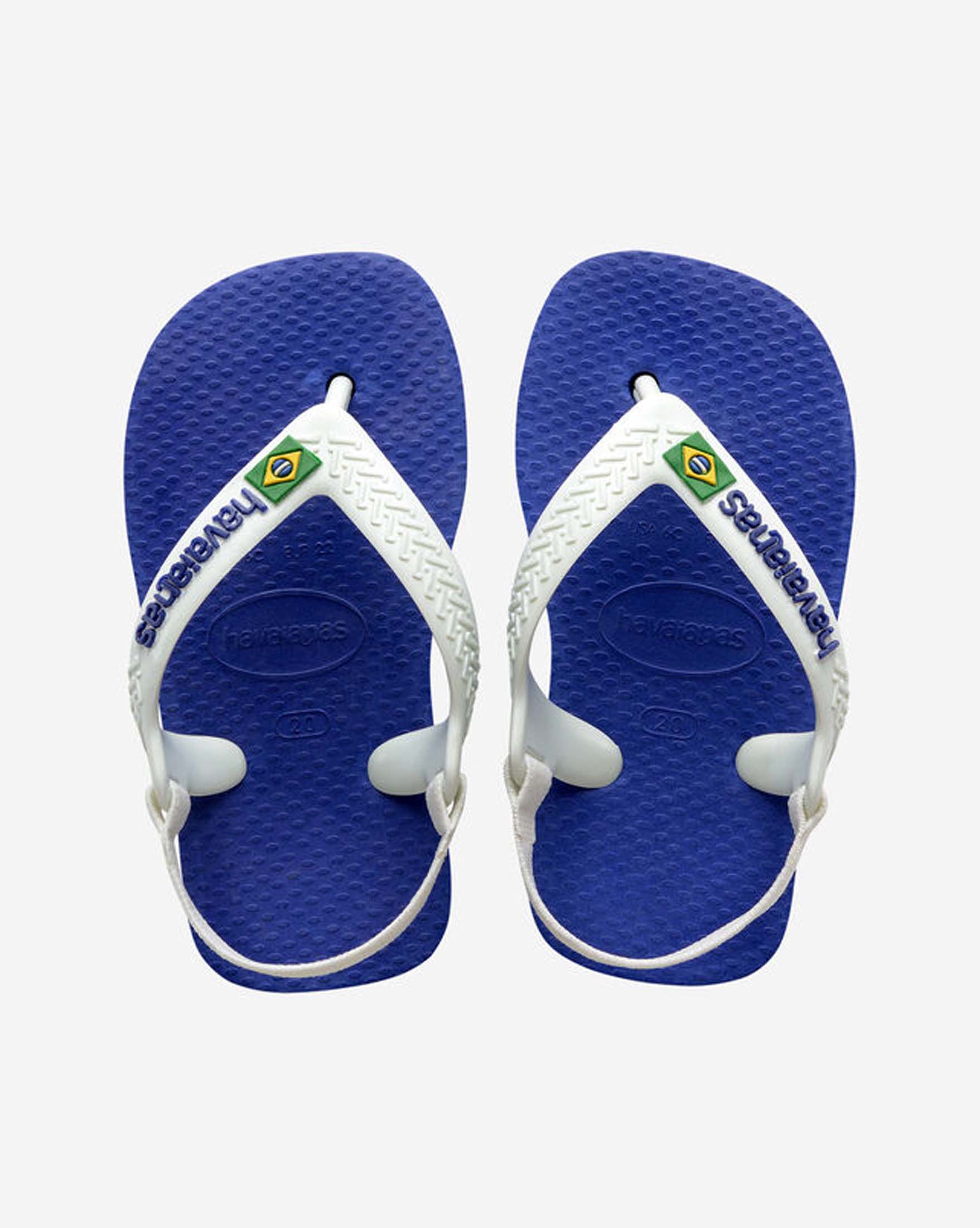 Havaianas Baby Brasil Logo blu con fascetta bianca