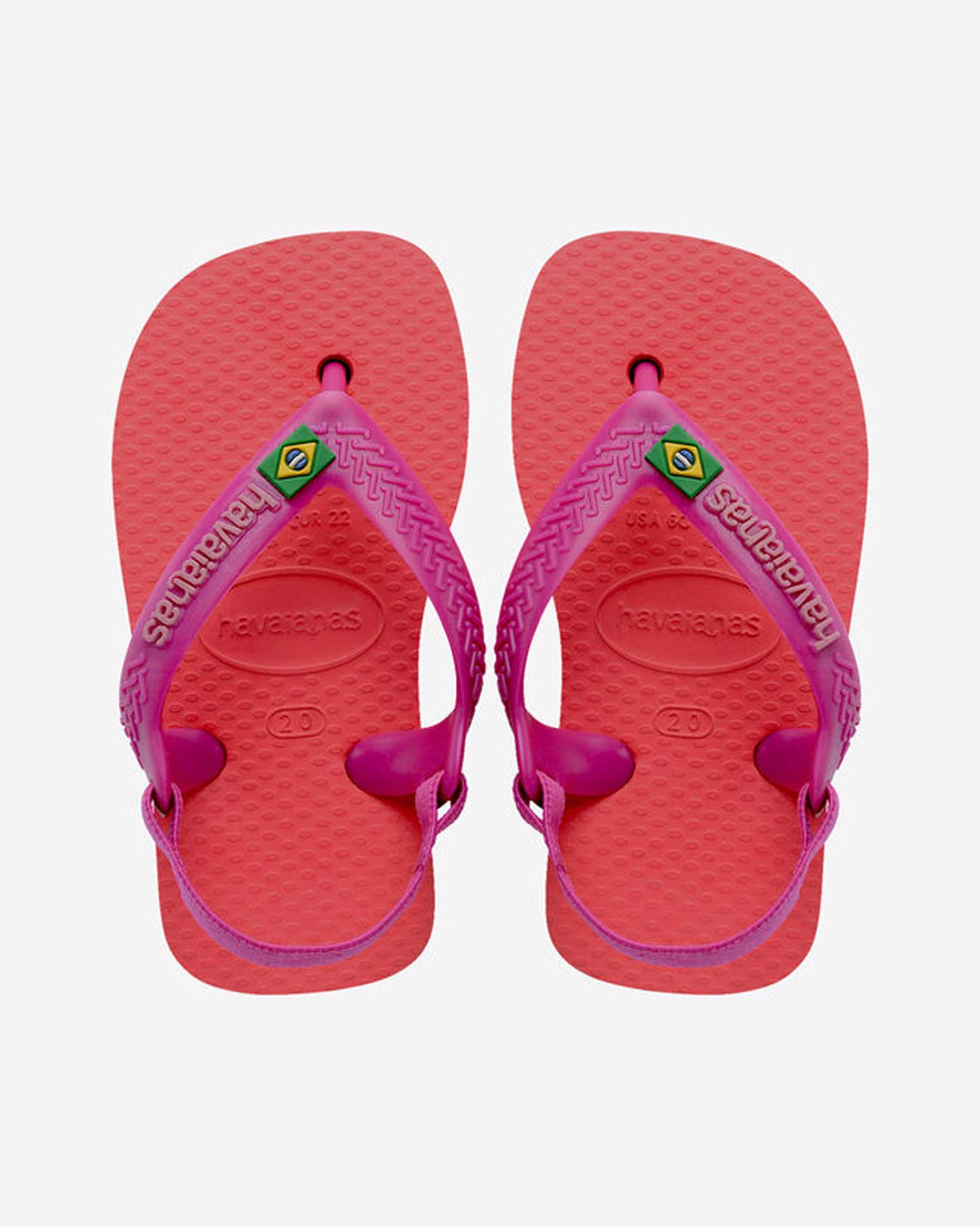 Havaianas Baby Brasil Logo color corallo con fascetta elastica
