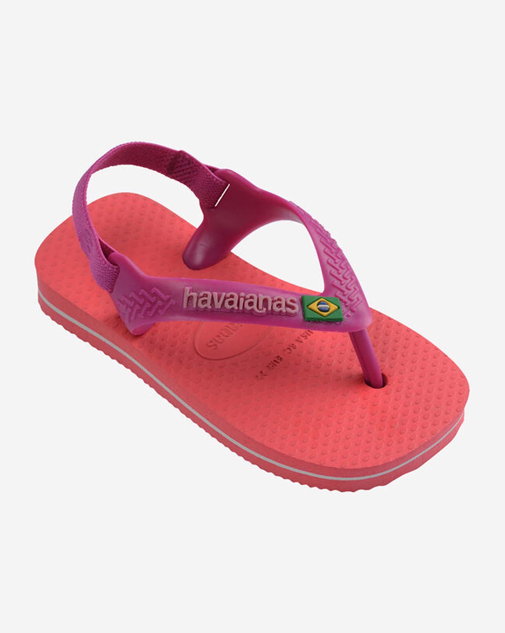 Havaianas Baby Brasil Logo color corallo con fascetta elastica image