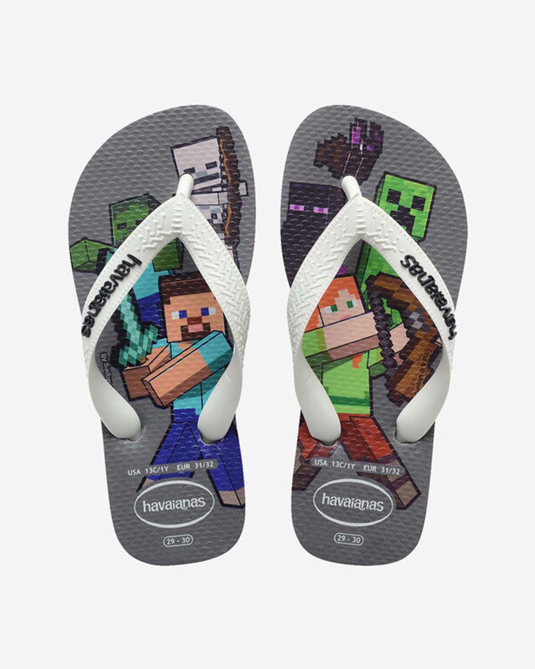 Havaianas Kids Minecraft grigia con fascetta bianca
