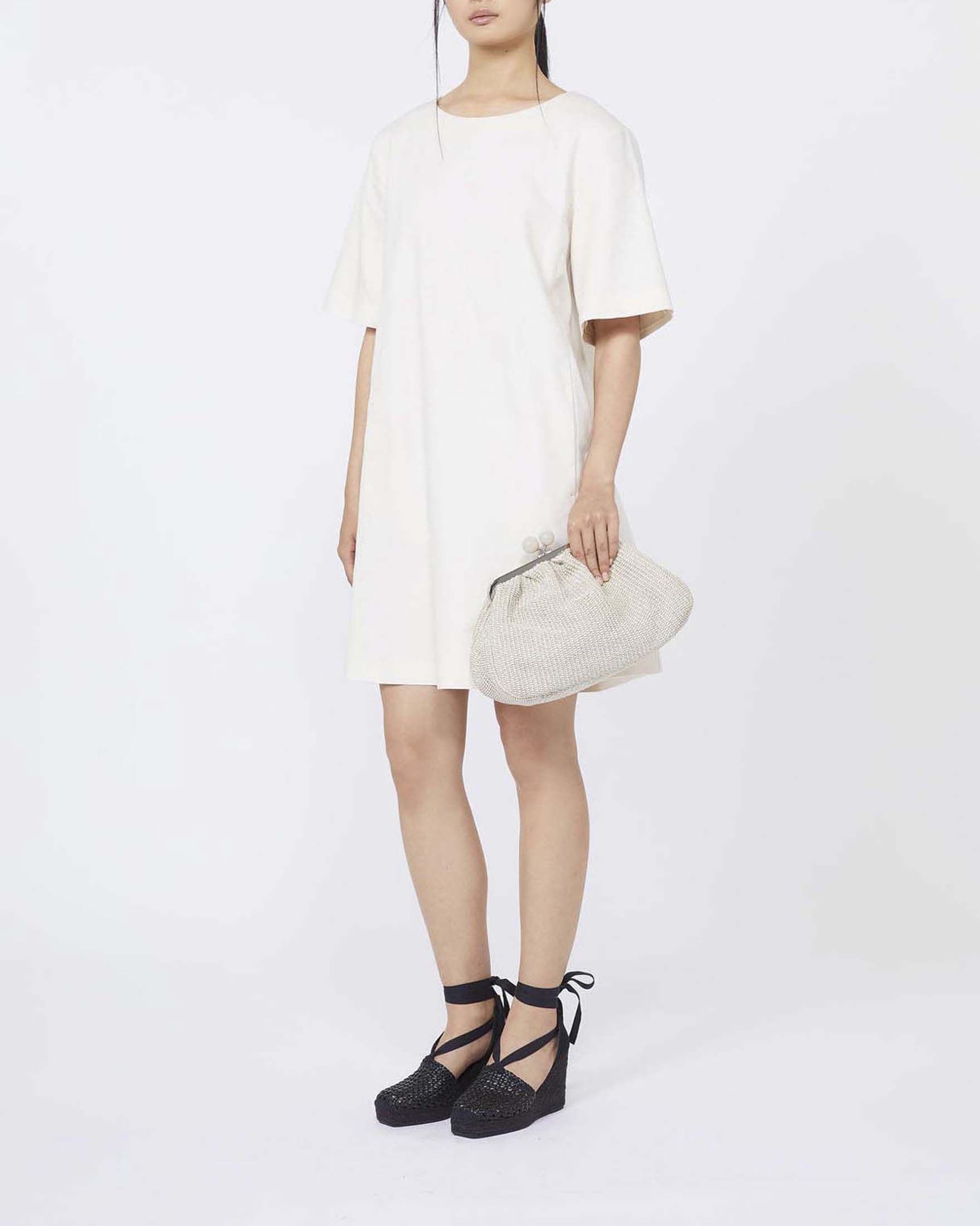 Pasticcino Bag Medium Weekend Max Mara color khaki in rafia con doppia tracolla removibile image