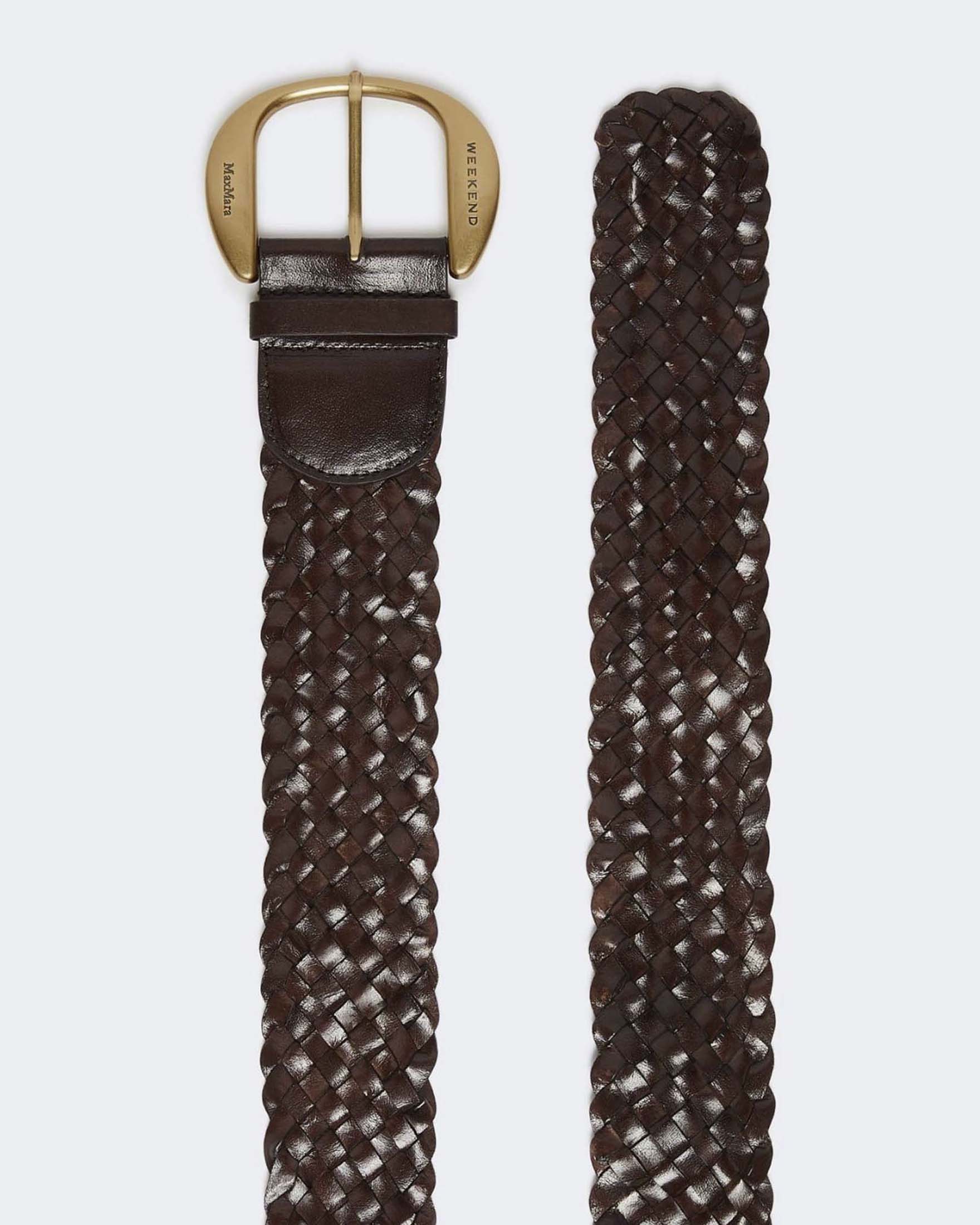Cintura alta Weeken Max Mara in cuoio intrecciato con fibbia logata image