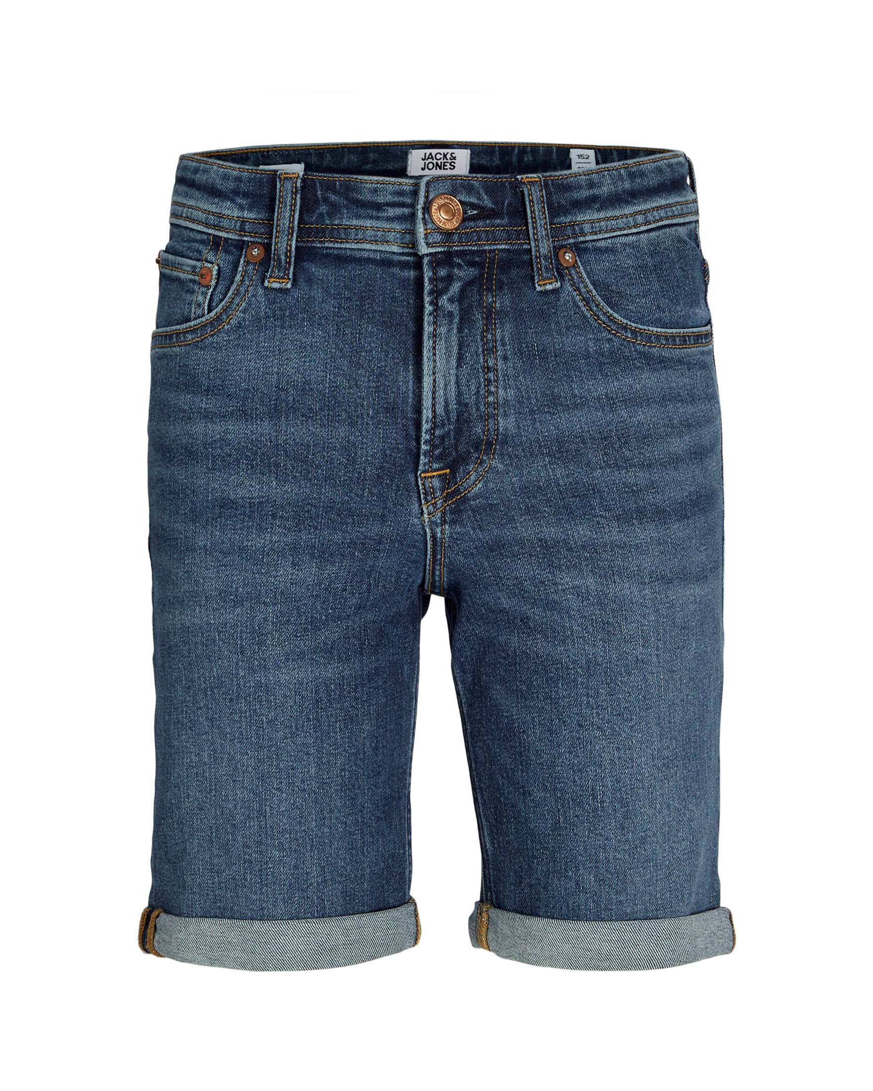 Bermuda slim Jack & Jones in denim di cotone lavaggio scuro stone washed