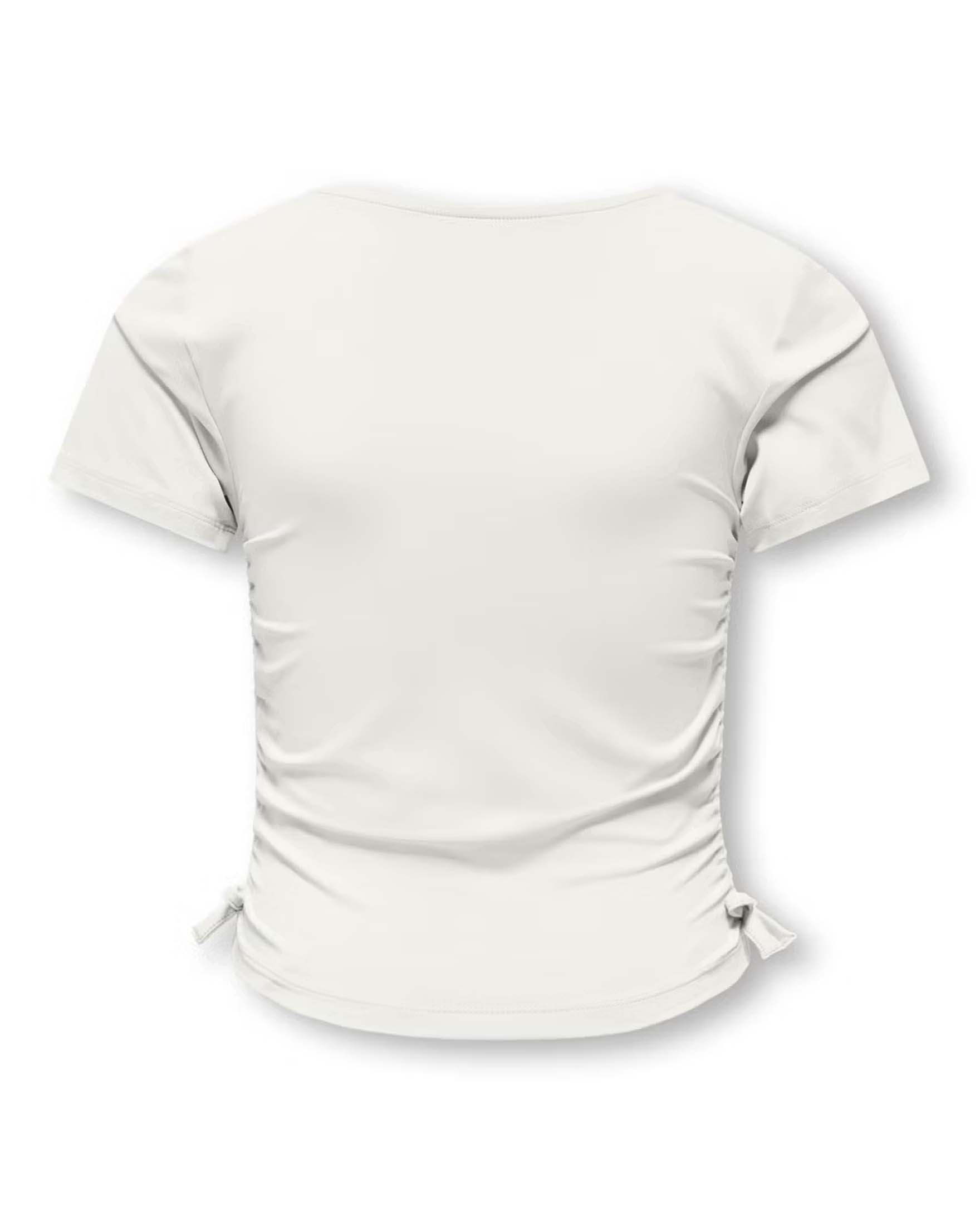 T-shirt bianca Kids Only in cotone stretch con arricciatura image