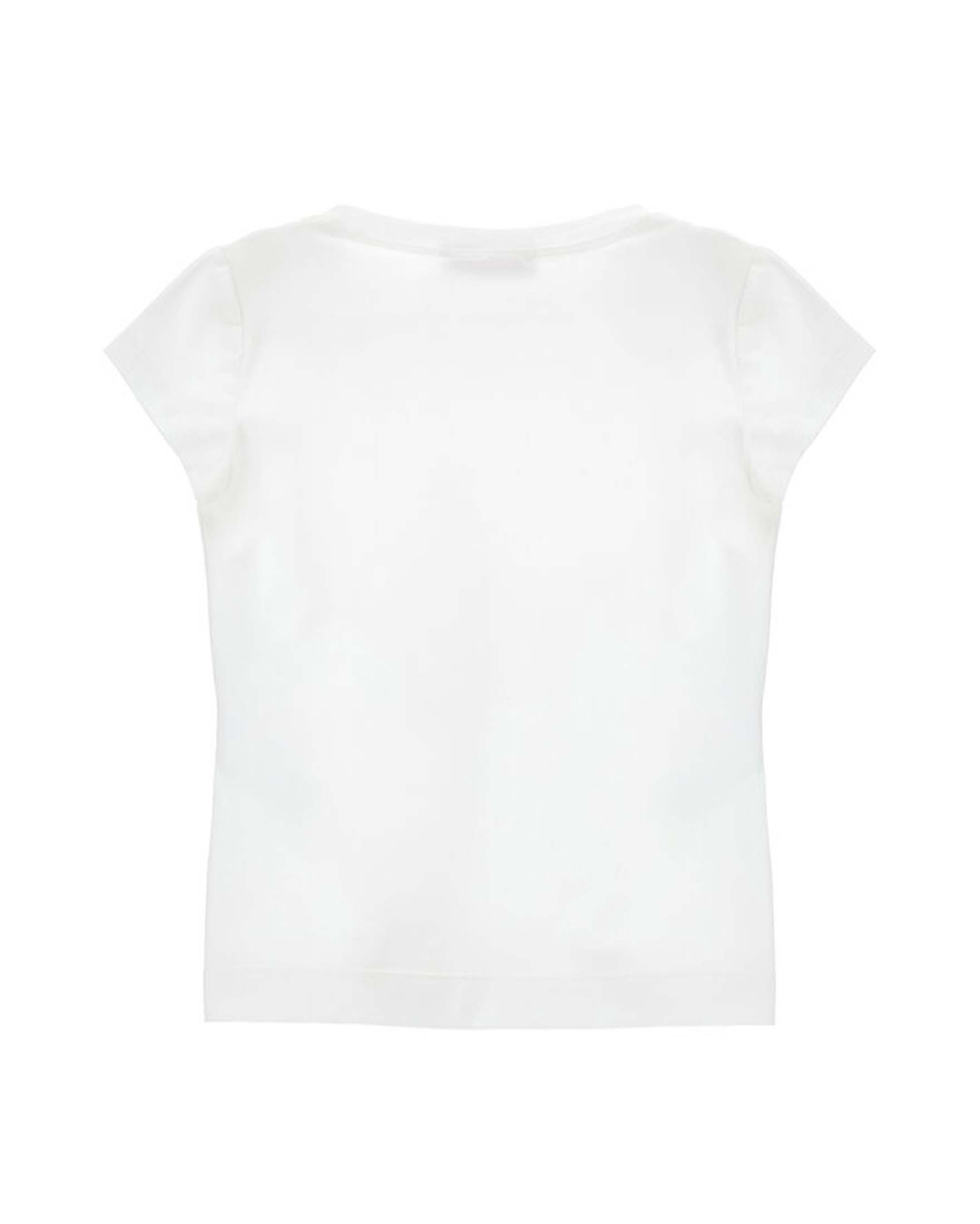 T-shirt bianca Monnalisa a maniche corte con stampa fiori image