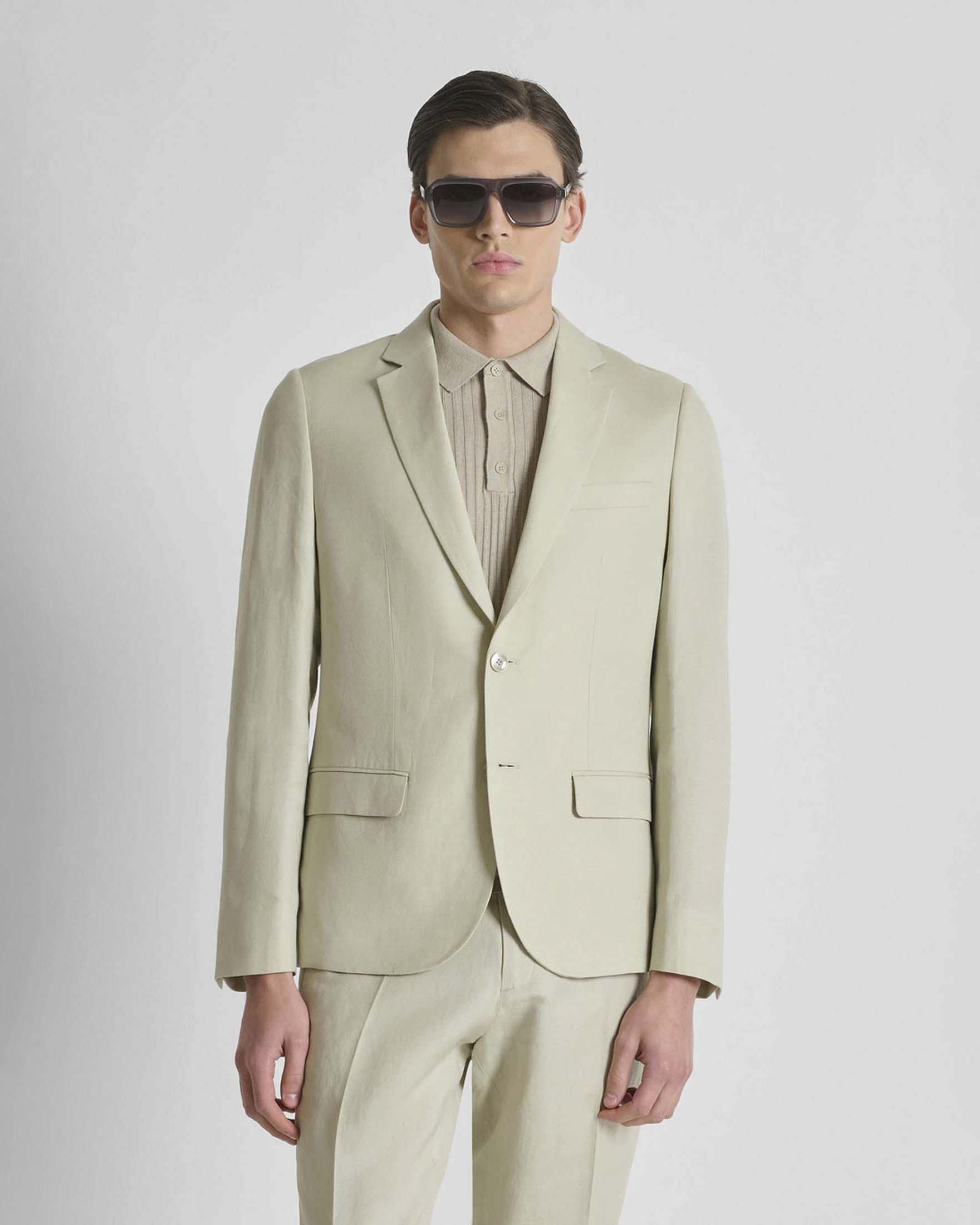 Blazer monopetto Antony Morato beige in misto lino
