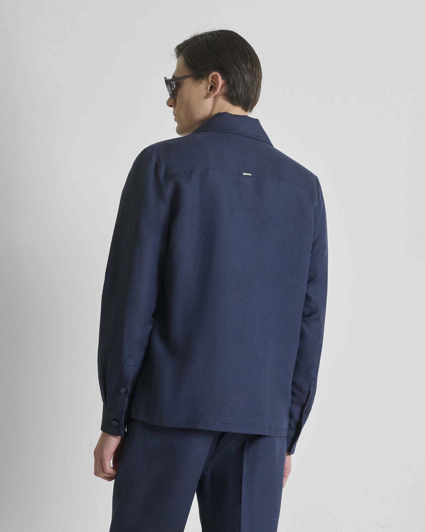 Overshirt Antony Morato blu in misto lino image