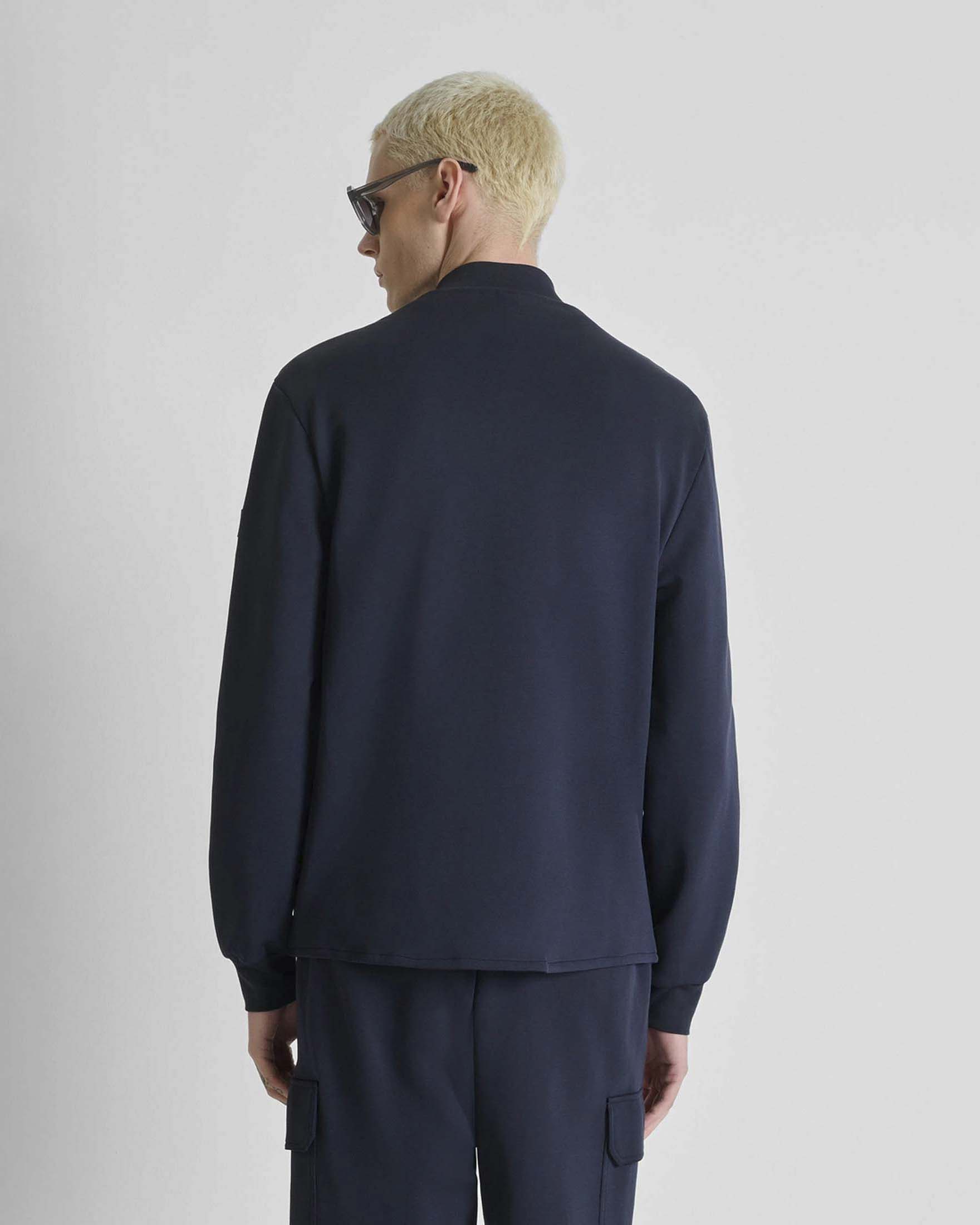 Giubbino Antony Morato blu navy in misto cotone con taschino e patch logo sulla manica image