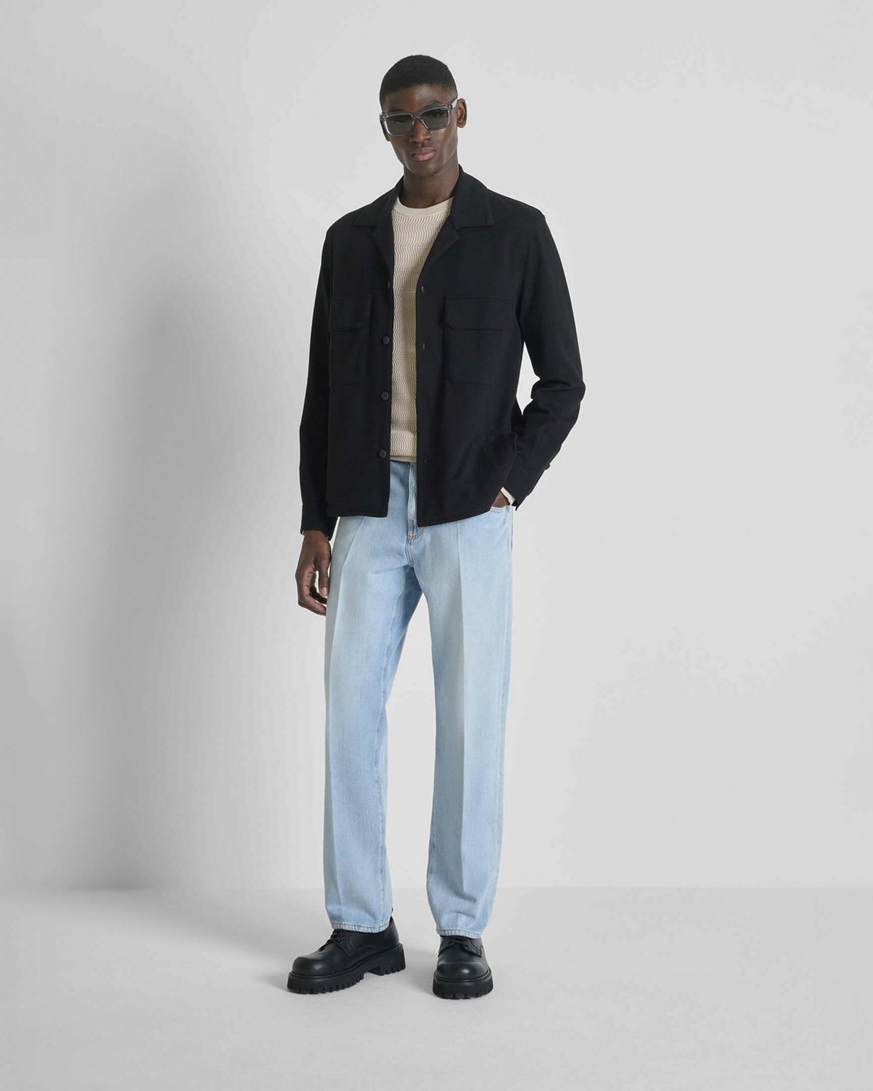 Sovracamicia Antony Morato nera in misto cotone con tasche