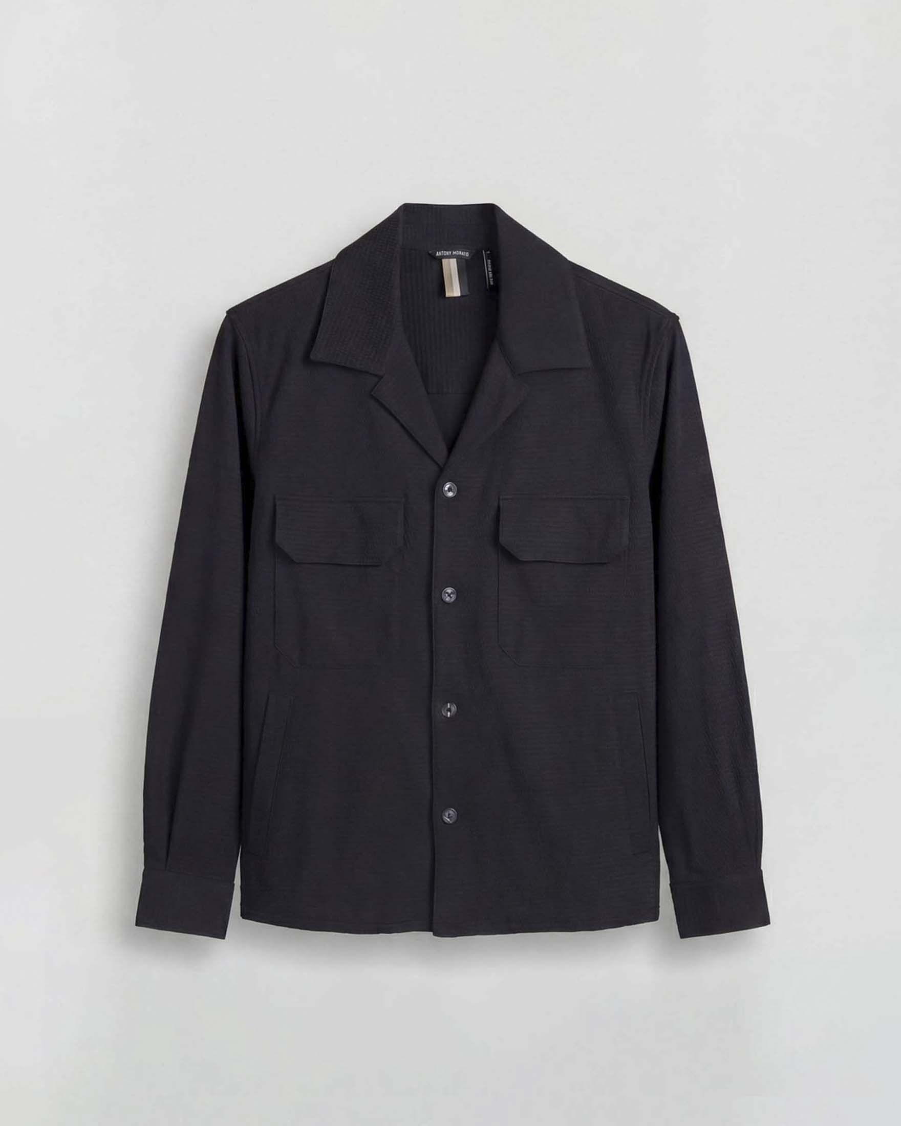 Sovracamicia Antony Morato nera in misto cotone con tasche image