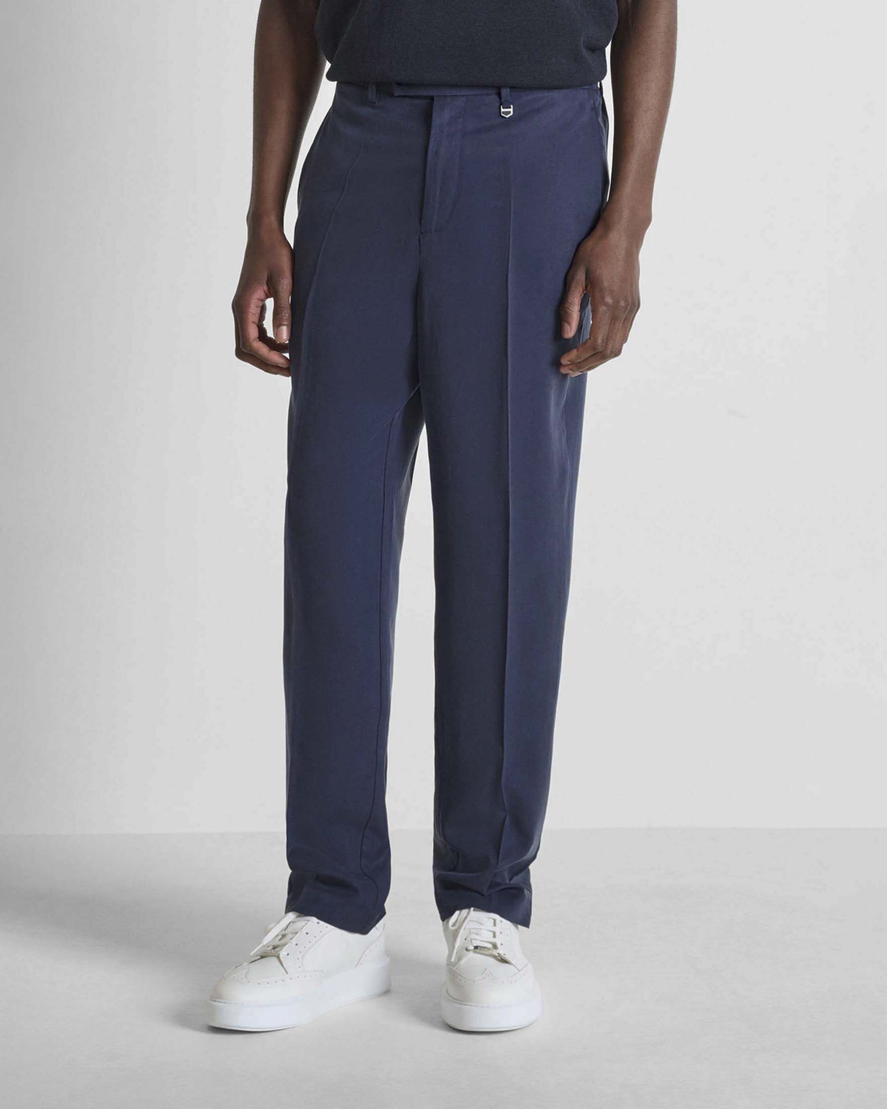 Pantaloni chinos Antony Morato blu in misto lyocell e lino