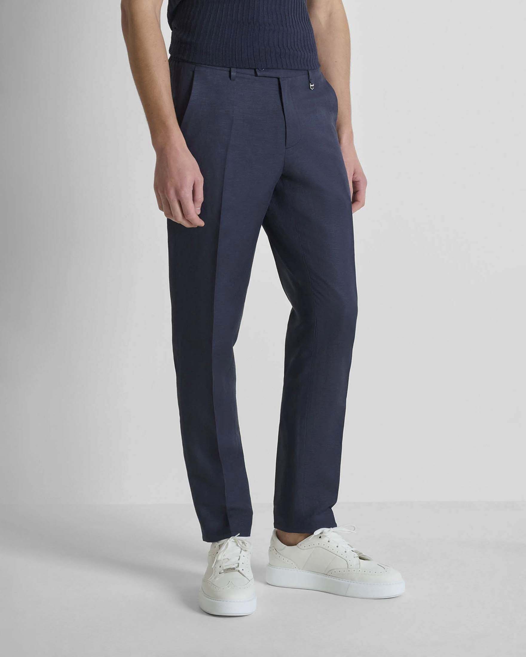 Pantaloni chinos Antony Morato blu in misto lino